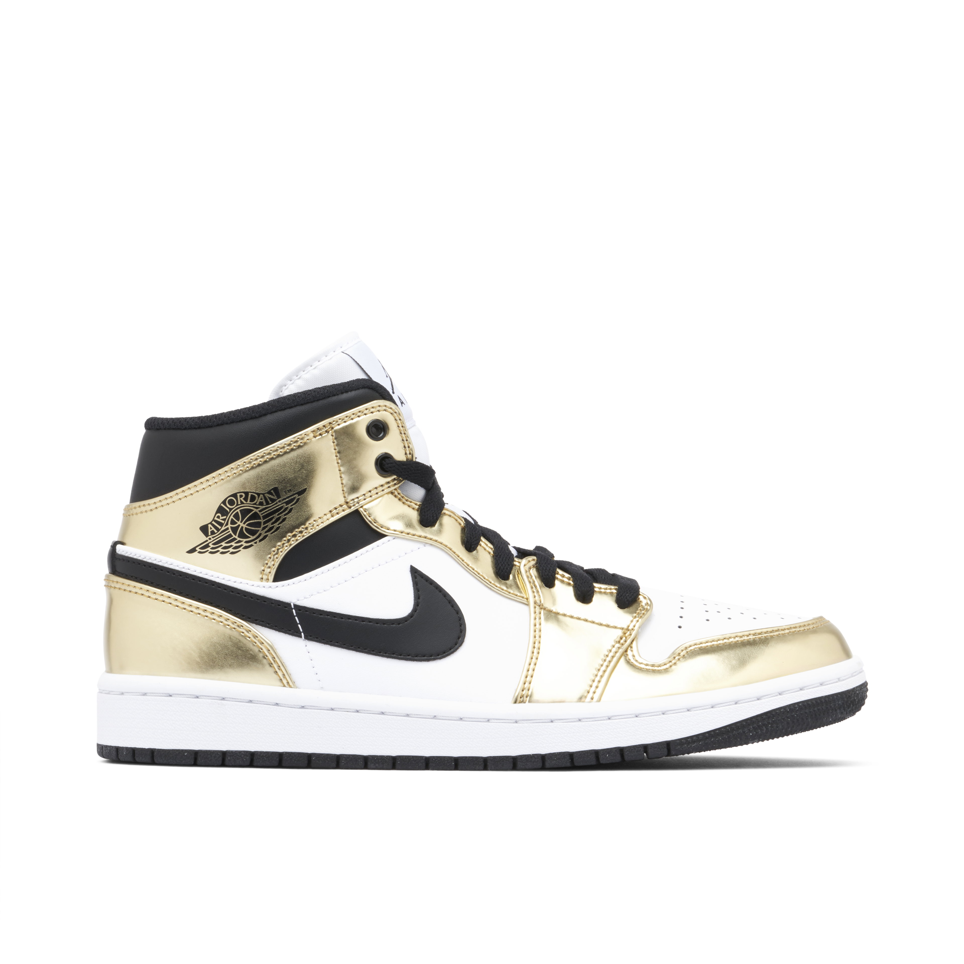 Air Jordan 1 Mid Metallic Gold Black White