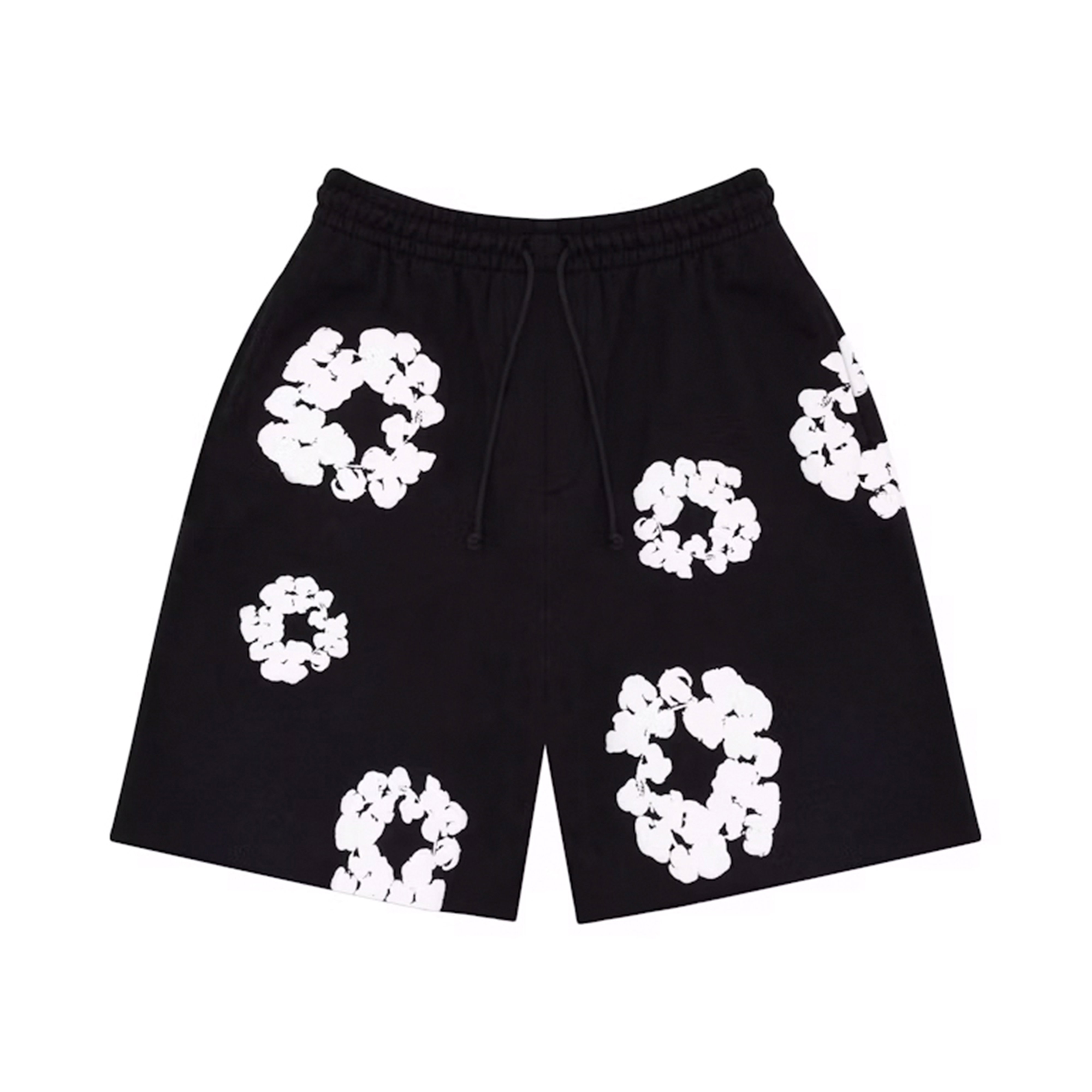 DENIM TEARS ブラックショートパンツ Denim Tears Jean Shorts 'The Cotton Wreath' Black (SS24) 404-010