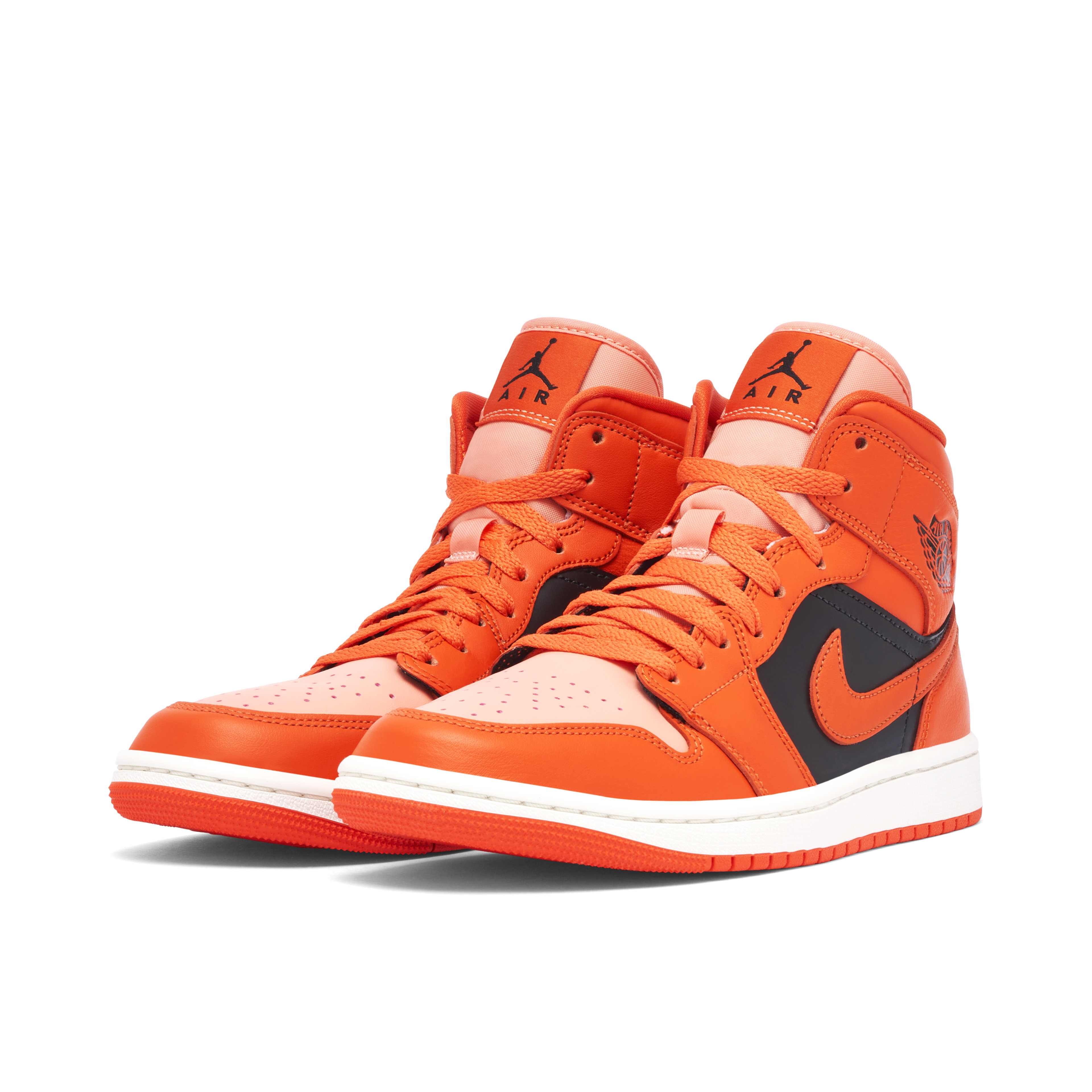 Air Jordan 1 Mid Orange Black für Damen