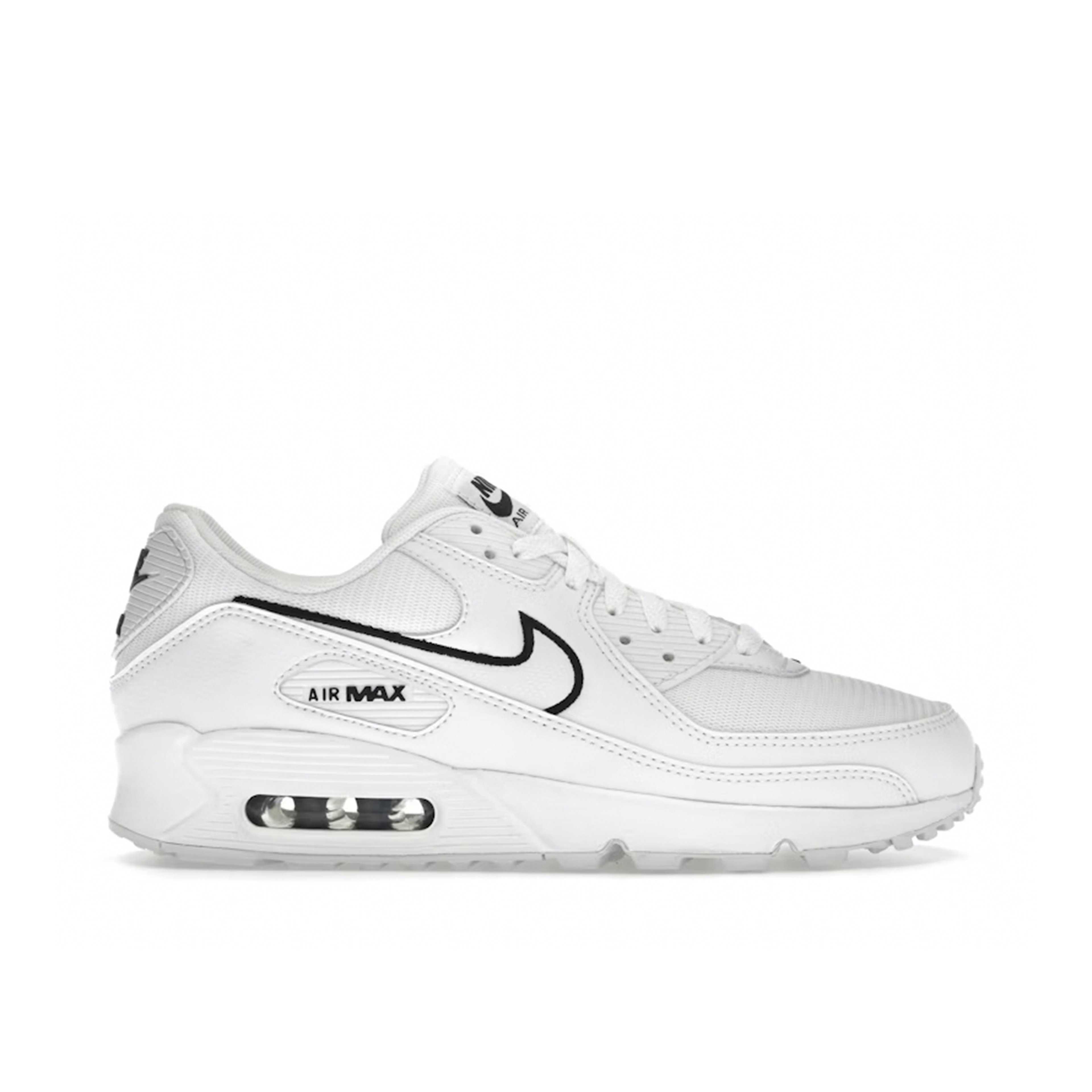Nike Air Max 90 White Black Outlined Swoosh