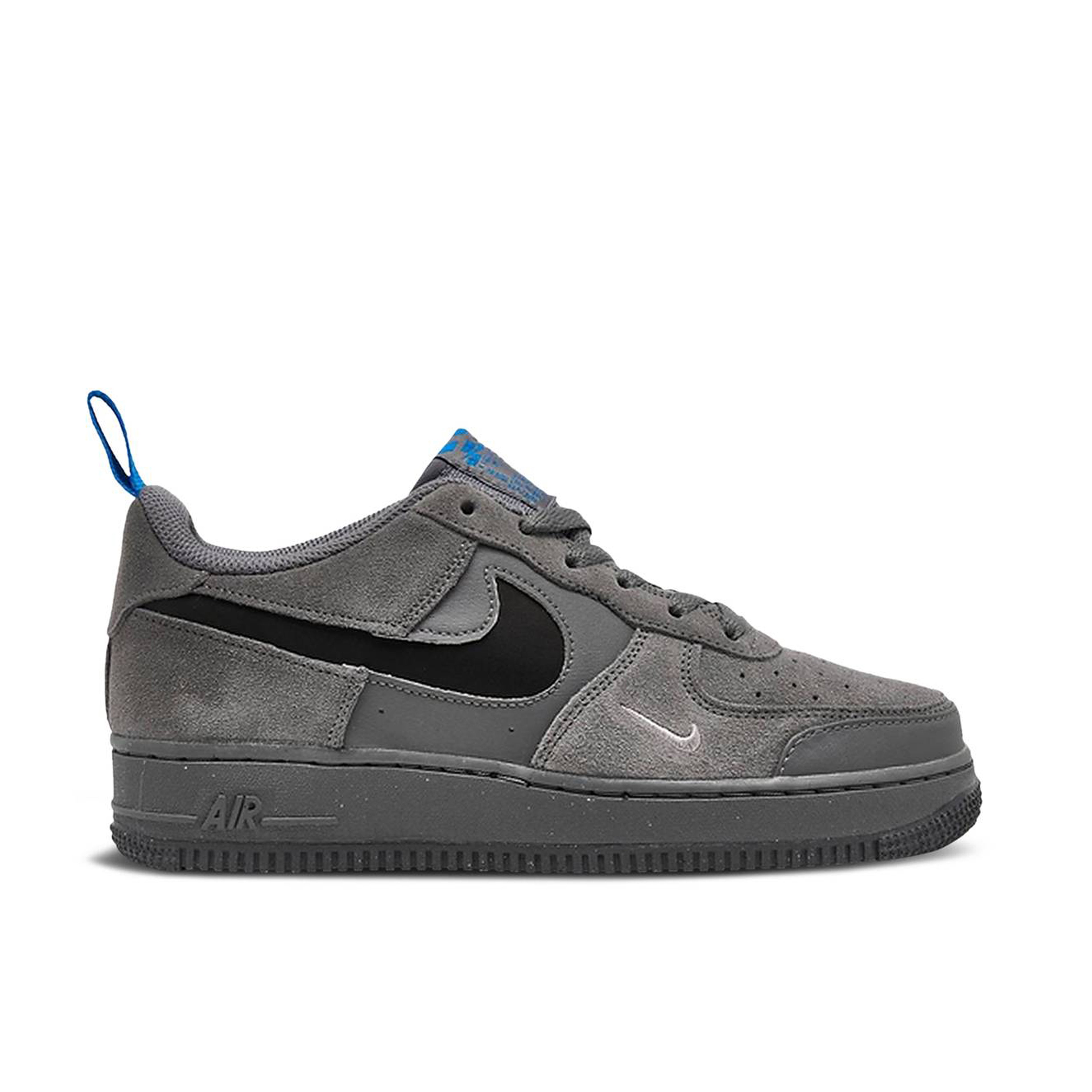Nike Air Force 1 Low Cut Out Swoosh Smoke Grey GS