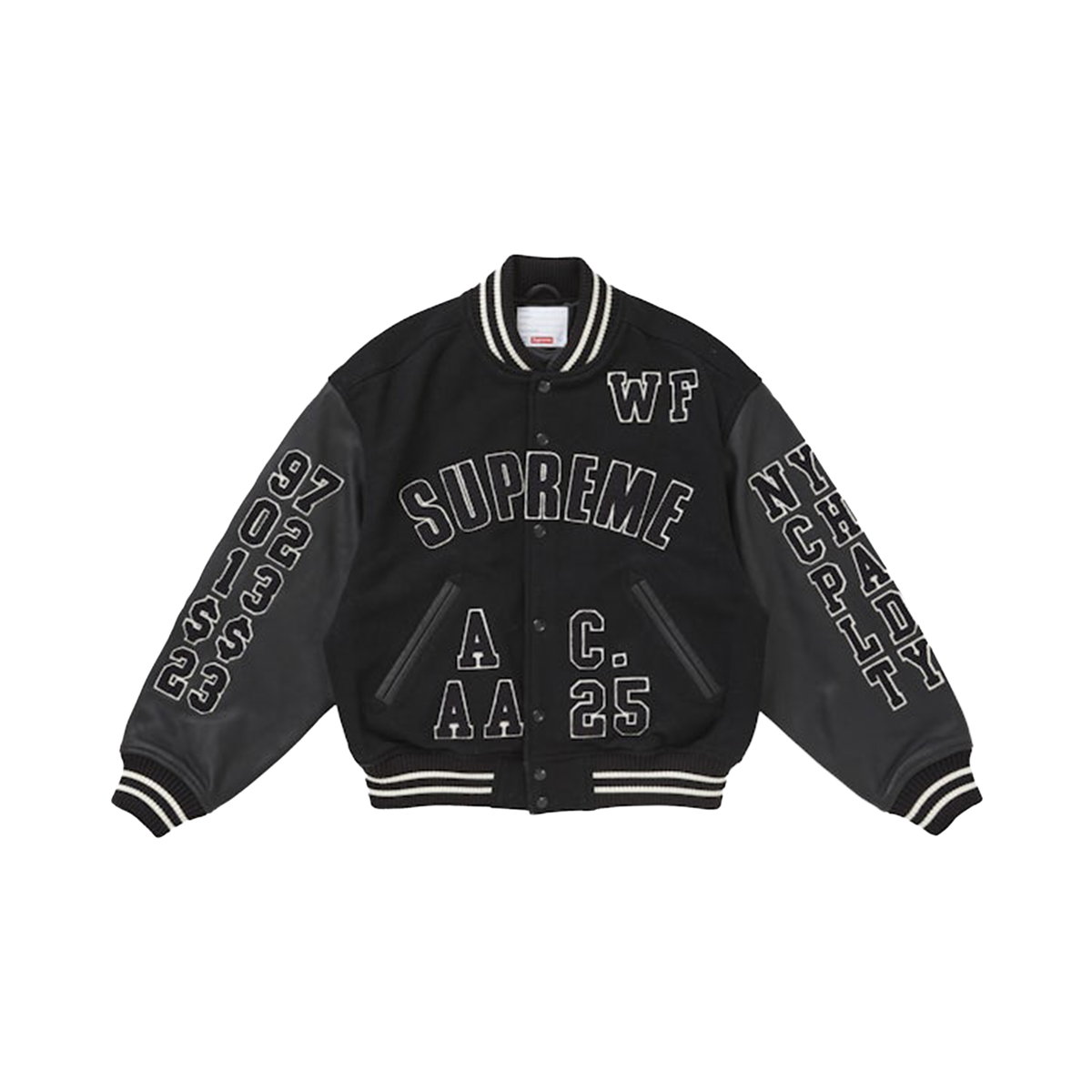Supreme Praises Varsity Jacket Black | SUPREME-01752 | Laced