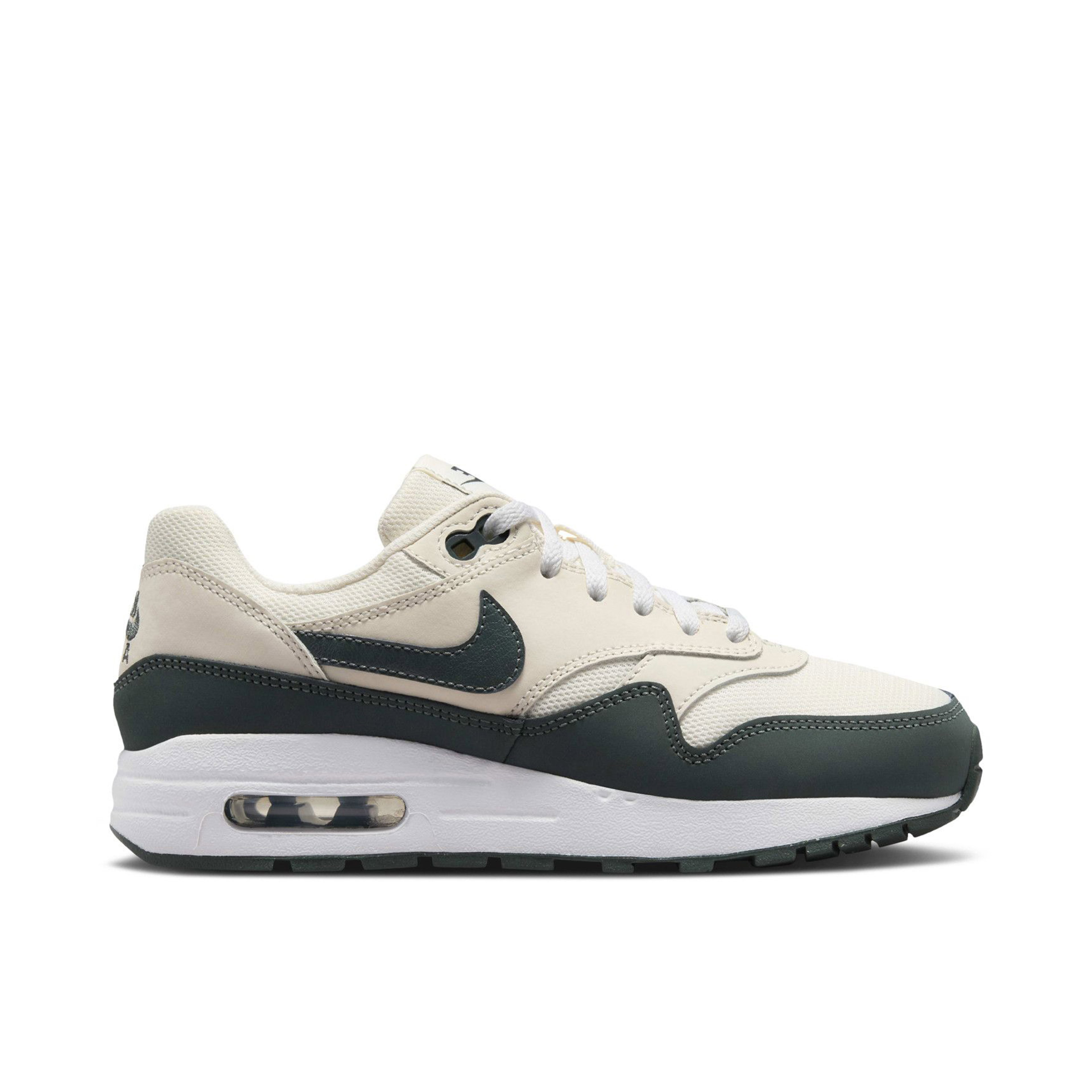 Nike Air Max 1 Pale Ivory White Bicoastal Vintage Green GS