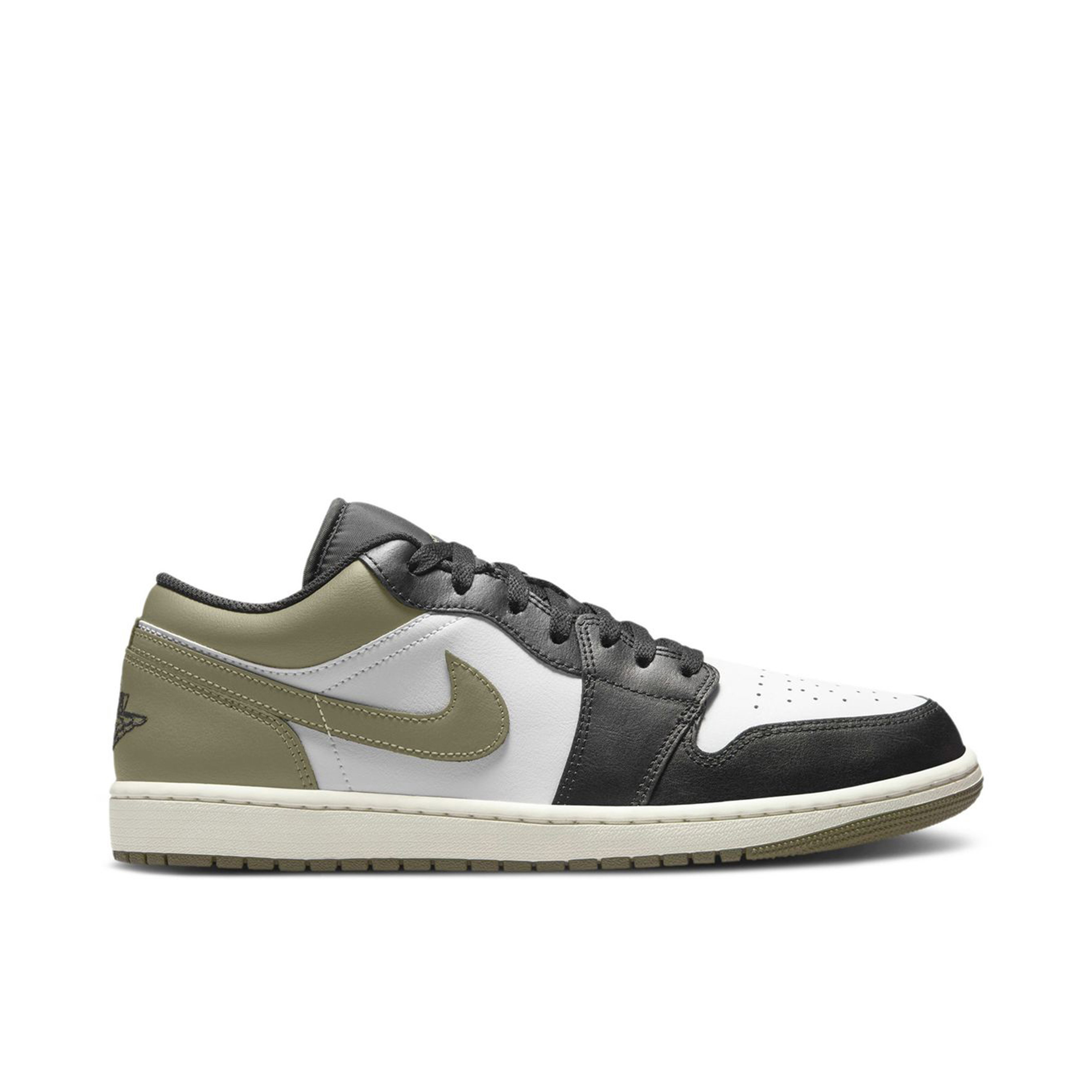 Air Jordan 1 Low Black Toe Medium Olive | 553558-092 | Laced