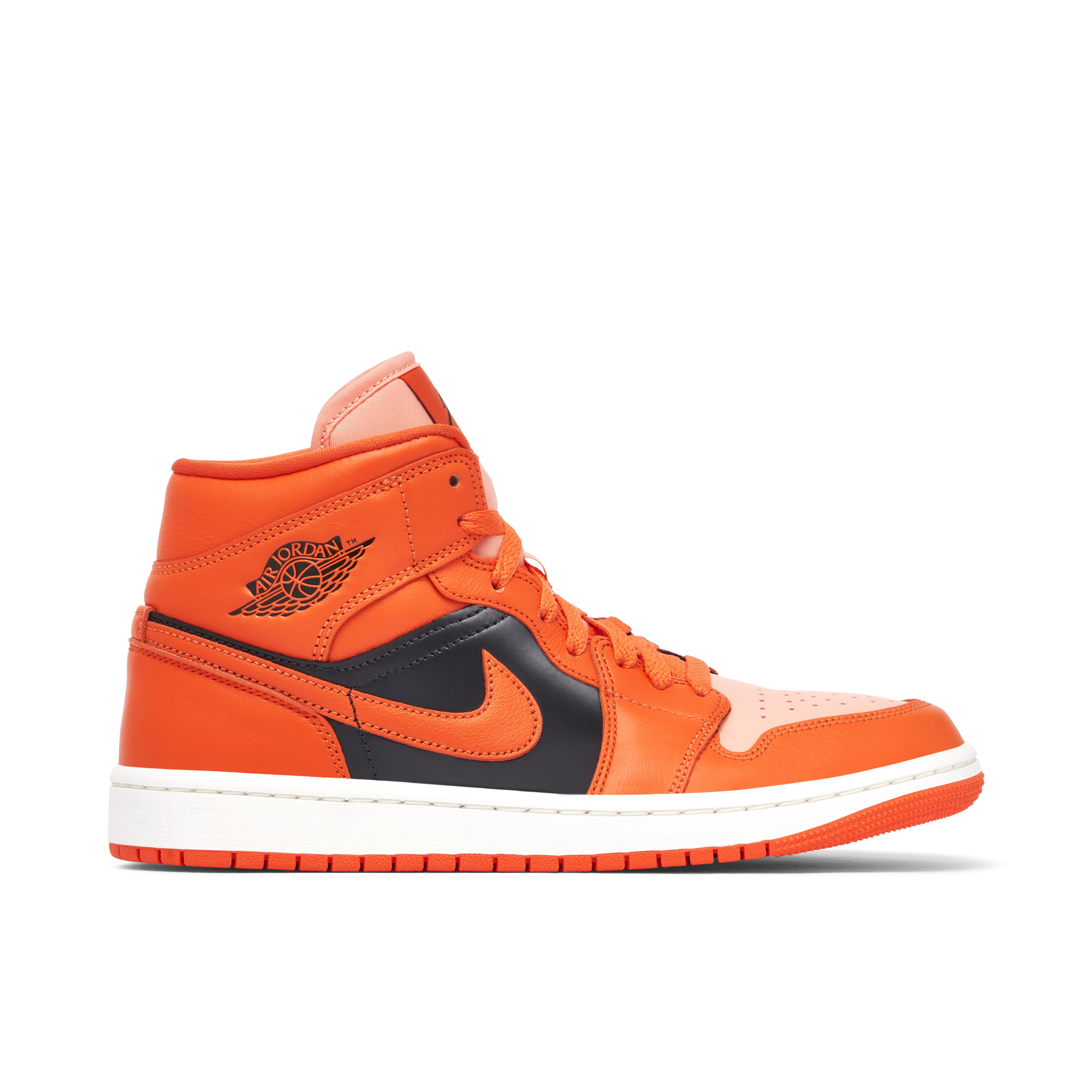 Air Jordan 1 Mid Orange Black für Damen
