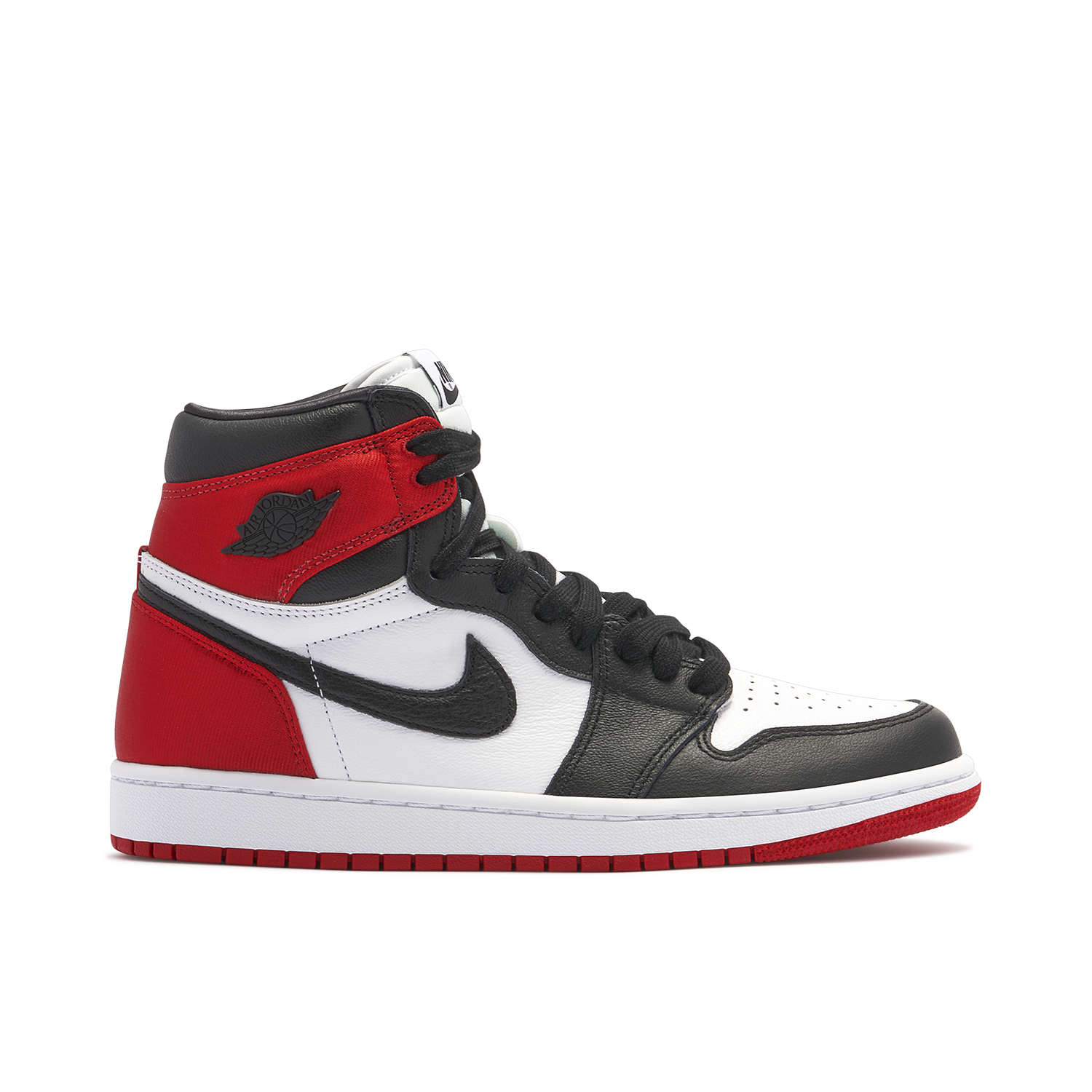 Air Jordan 1 Satin Black Toe Womens