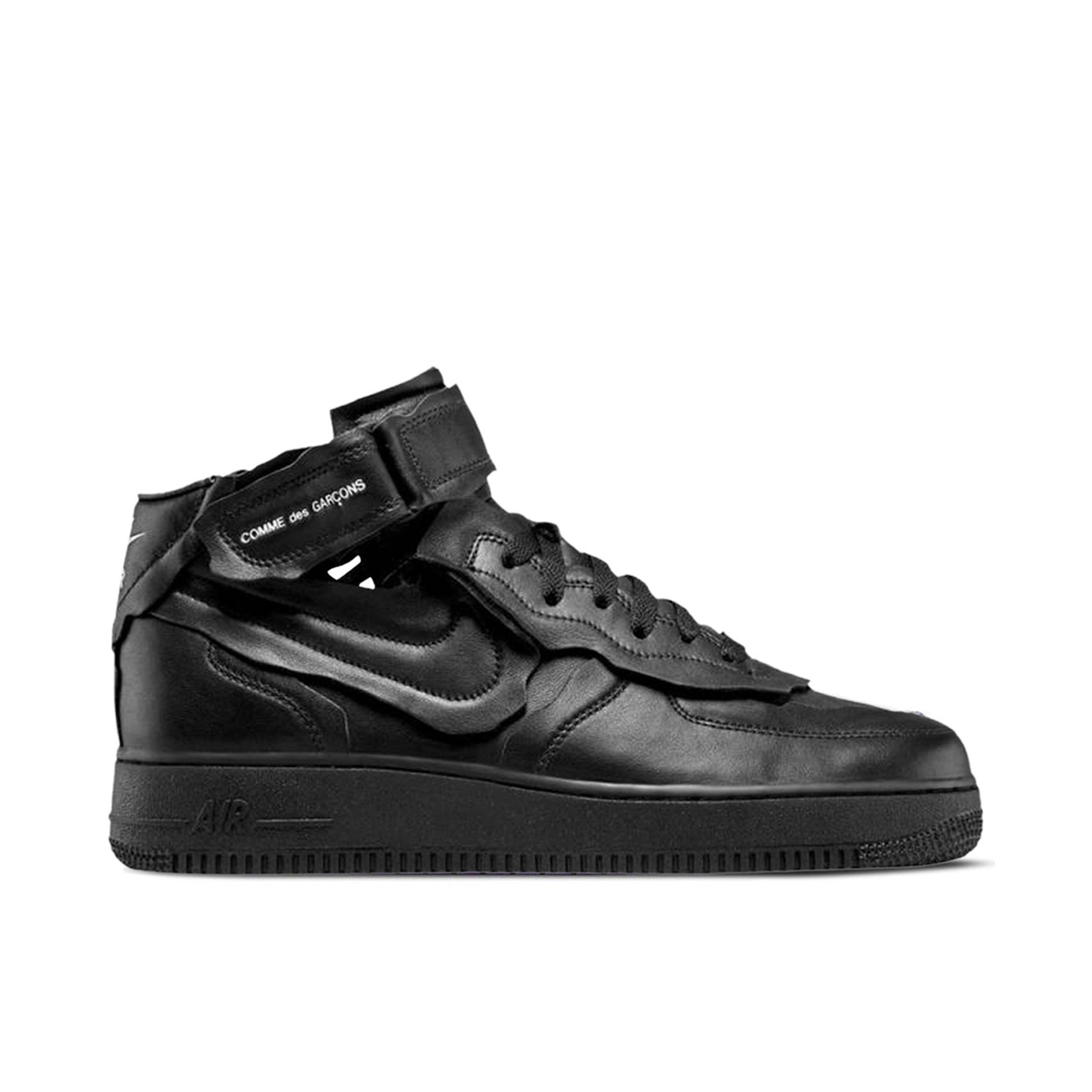 Comme des Garçons x Nike AF1 Mid Black | DC3601-001 | Laced Comme des Garçons x Nike AF1 Mid Black | DC3601-001 | Laced