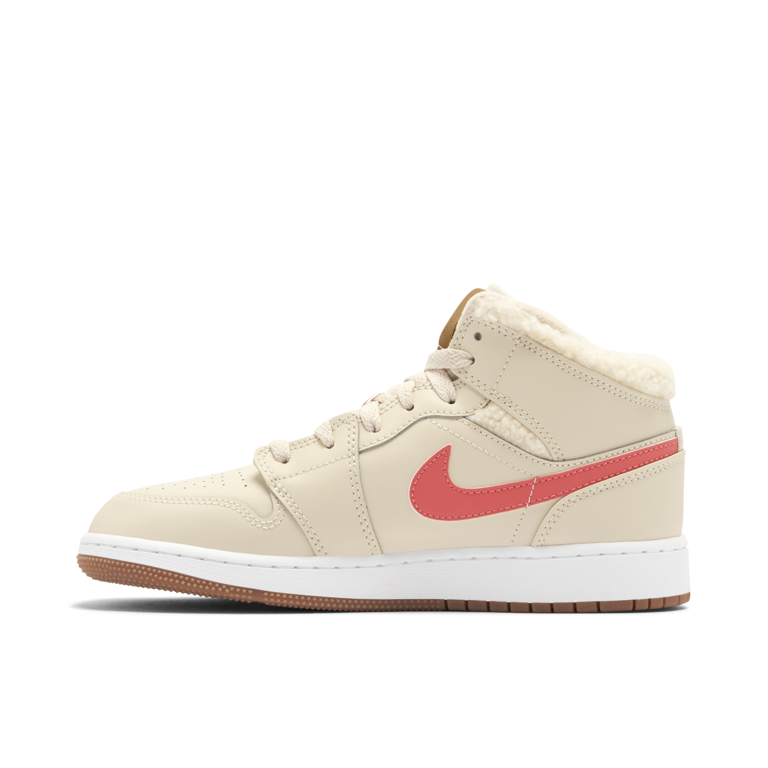 Air Jordan 1 Mid Fleece Pearl White GS