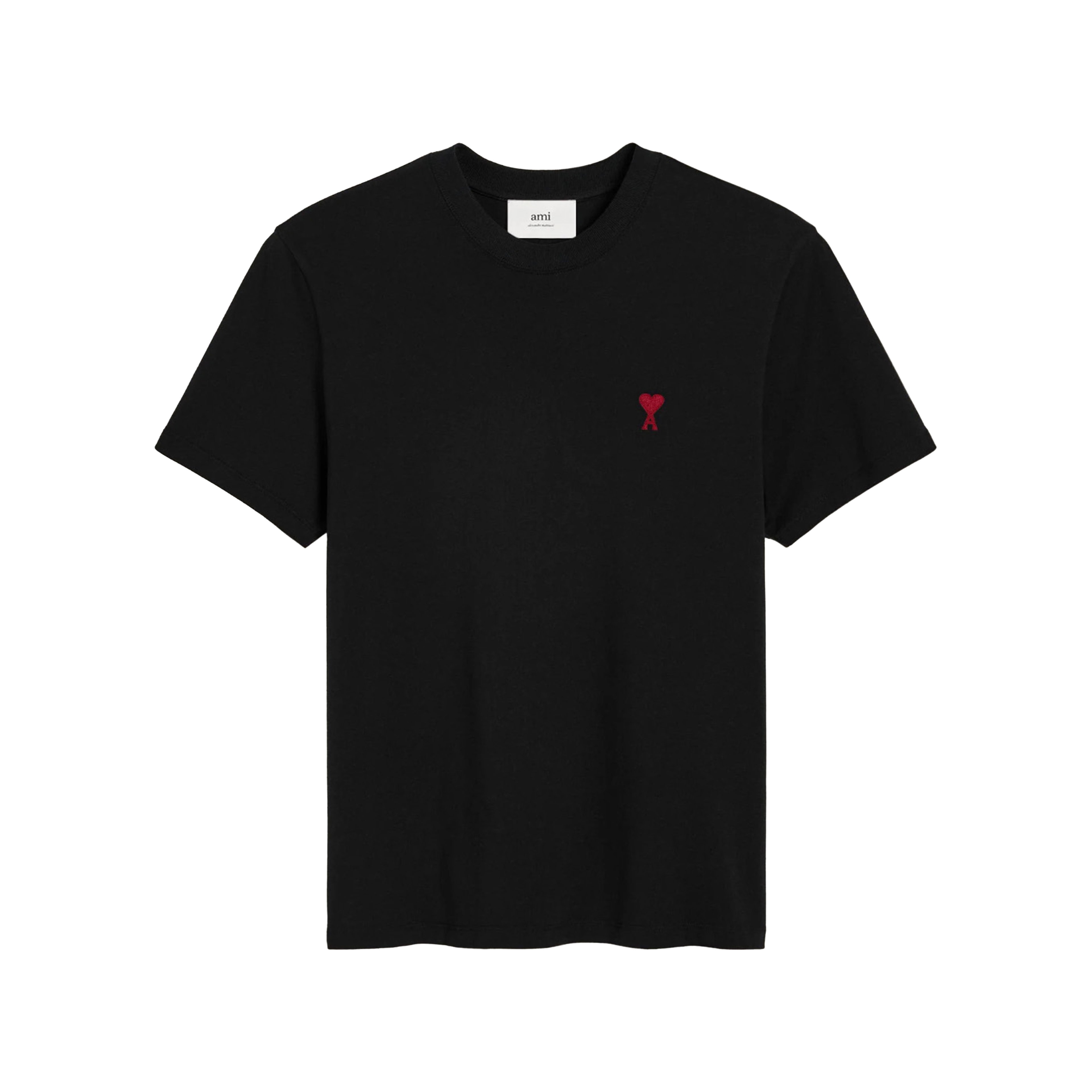 Ami Paris Black Red De Coeur Cotton T-Shirt