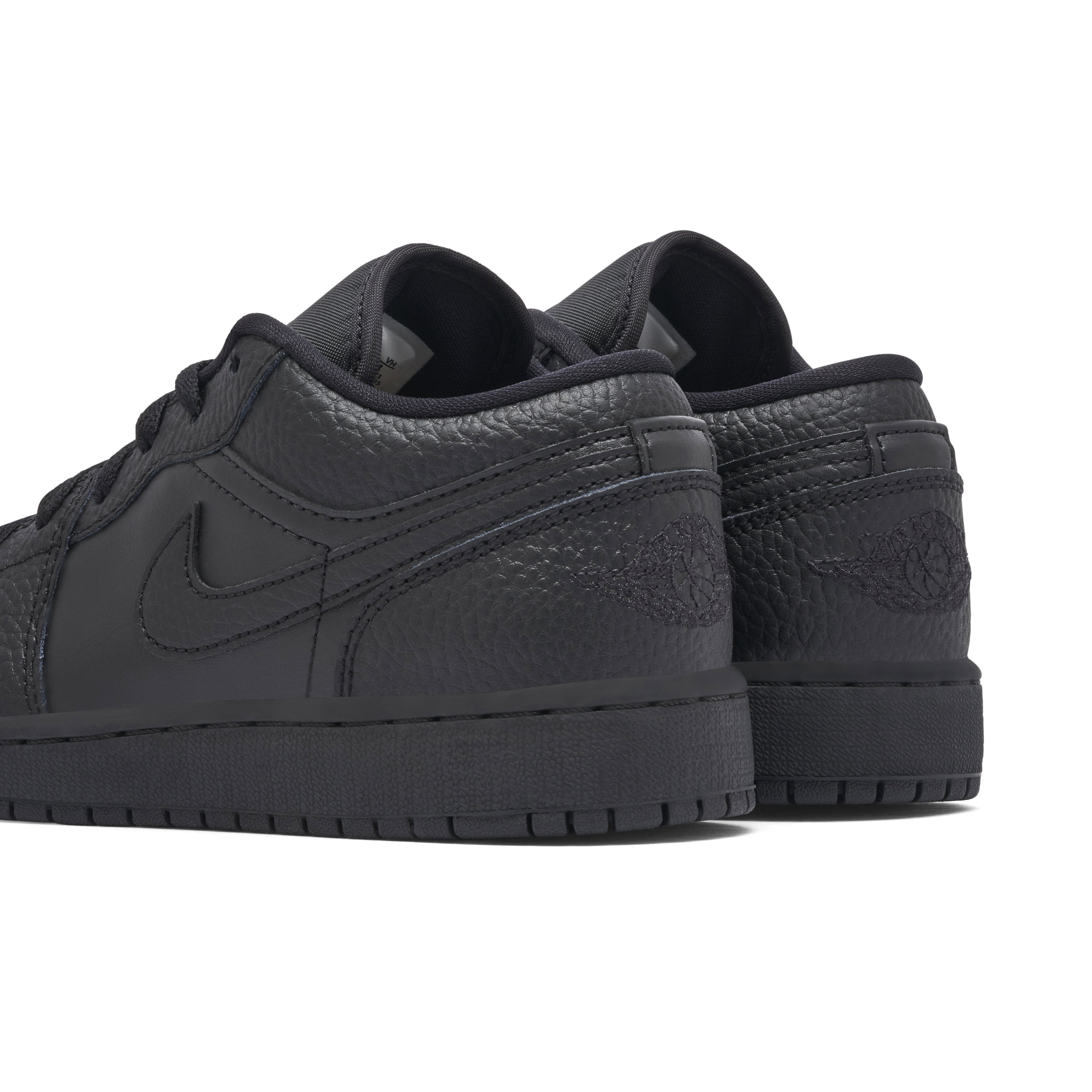 Air Jordan 1 Low Triple Black Tumbled Leather GS