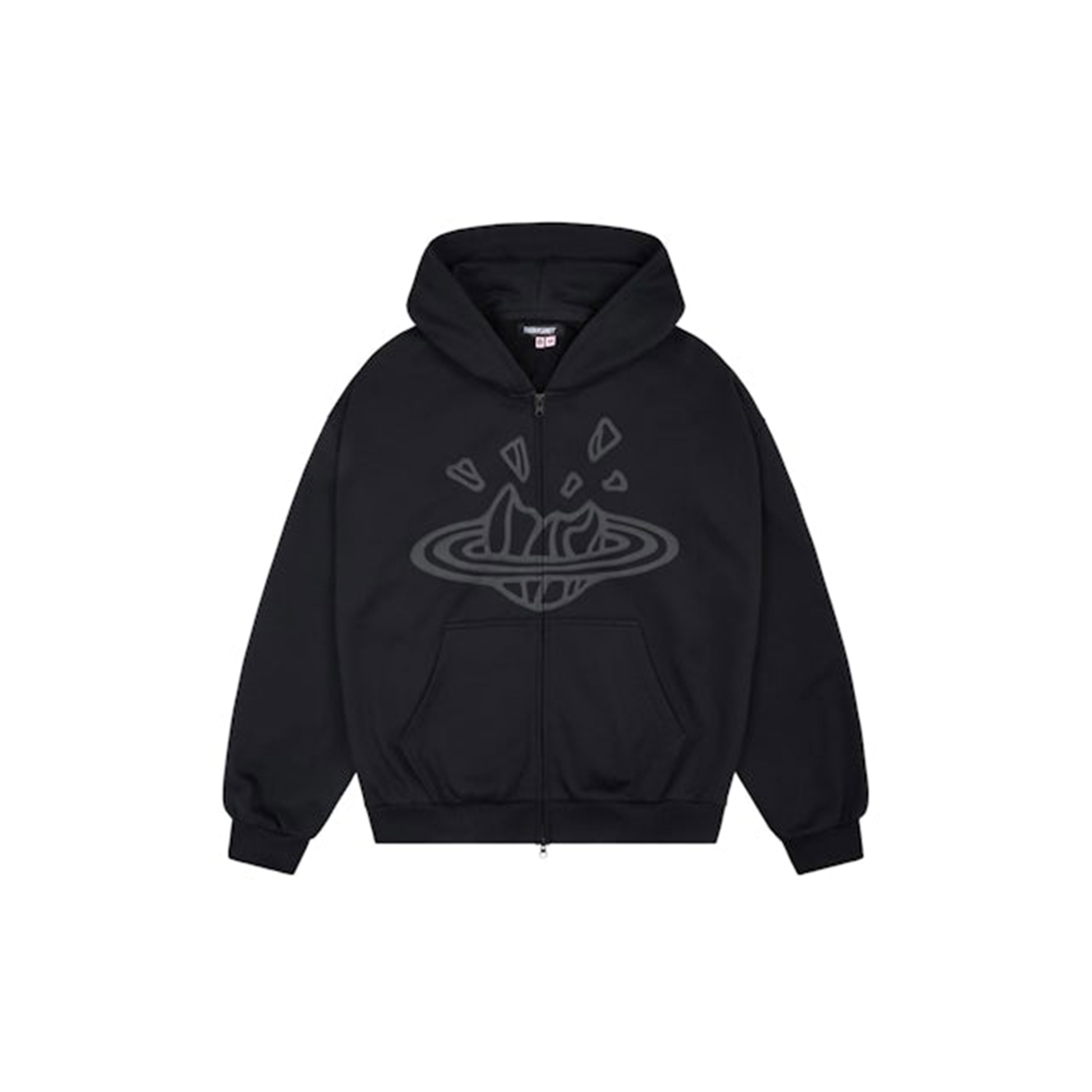 Broken Planet Zip Up Hoodie Midnight Black