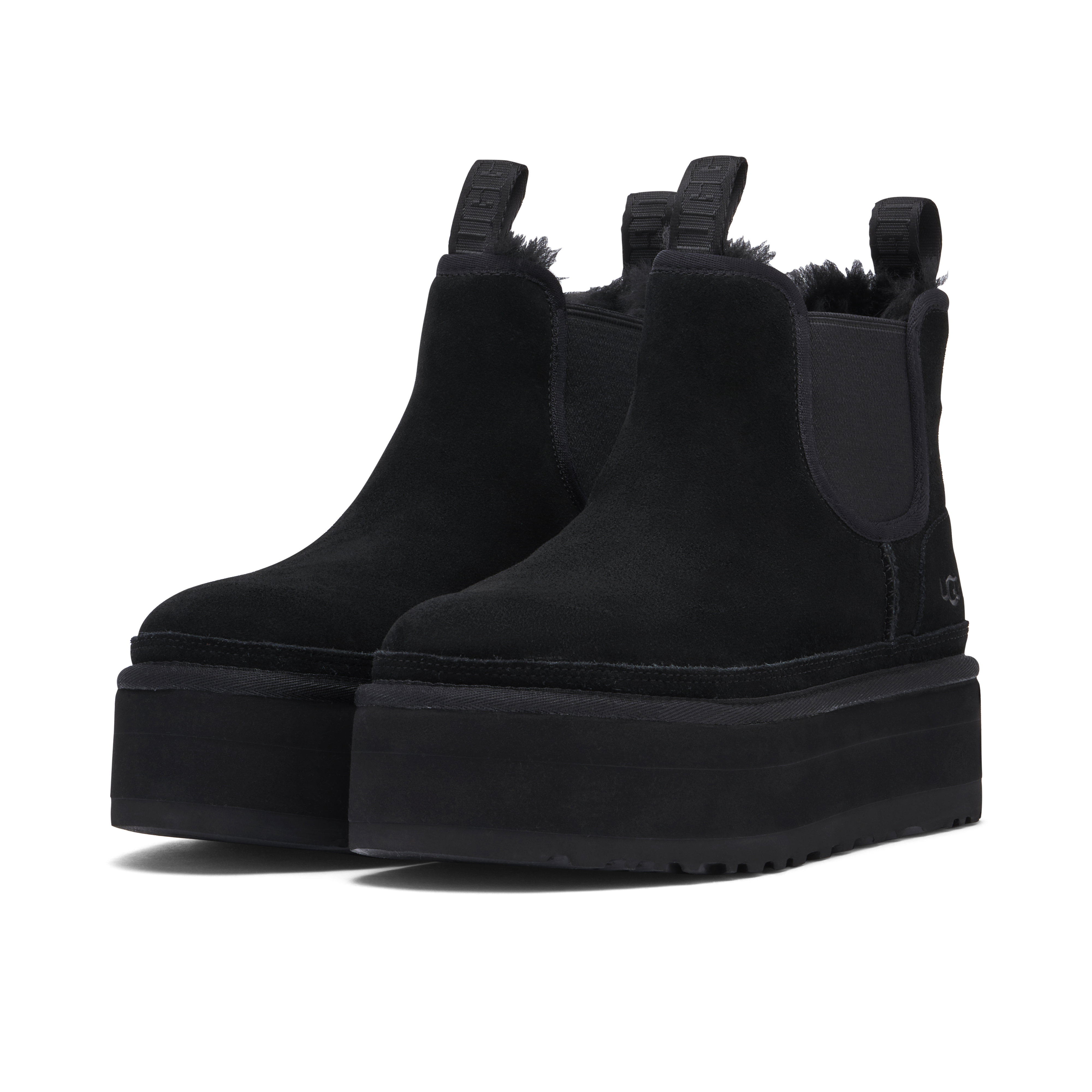 UGG Neumel Platform Chelsea Boot Black Womens | 1134526-BLK | Laced