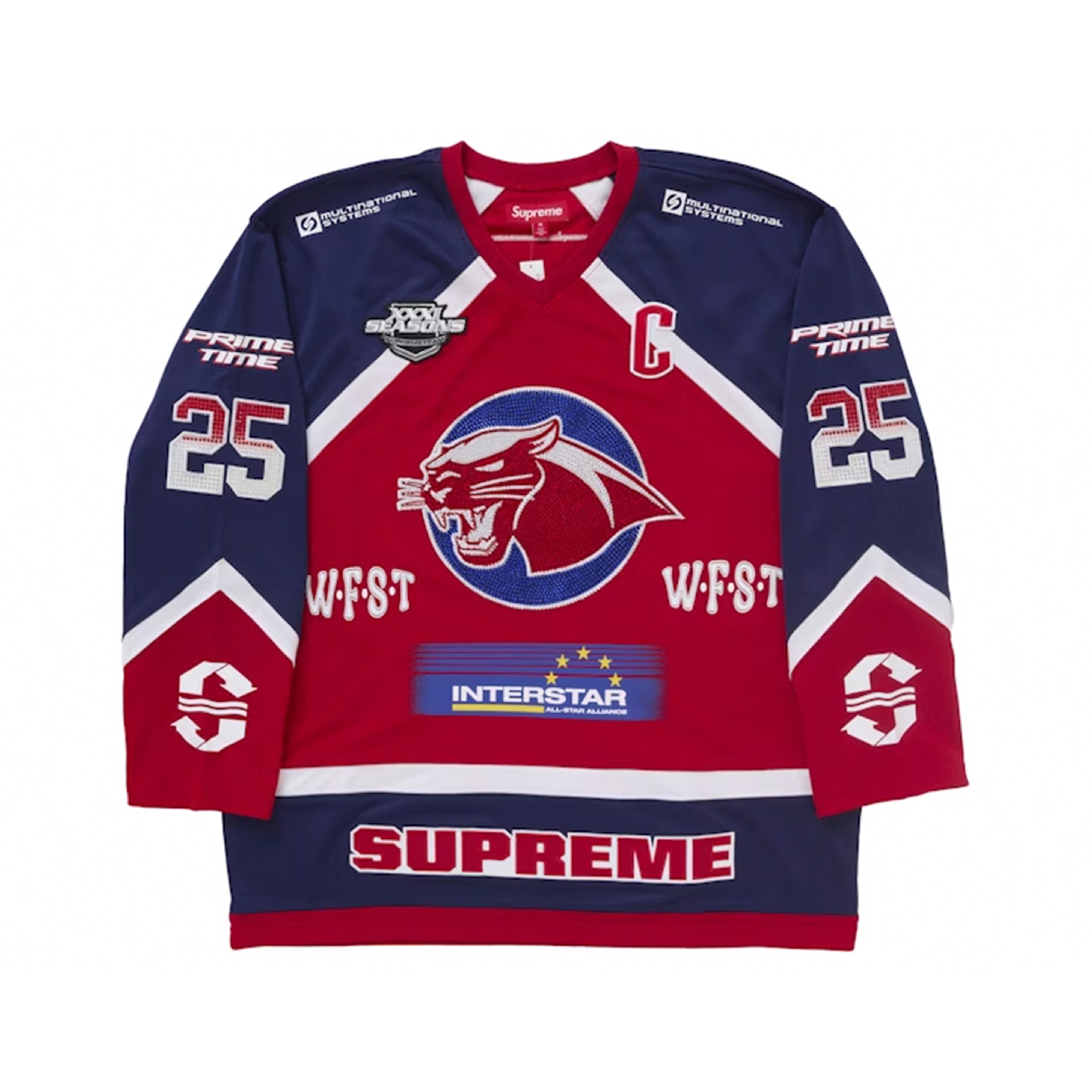 トップス supreme Rhinestone Hockey Jersey Supreme Rhinestone Hockey Jersey Red | SUPREME-01513 | Laced