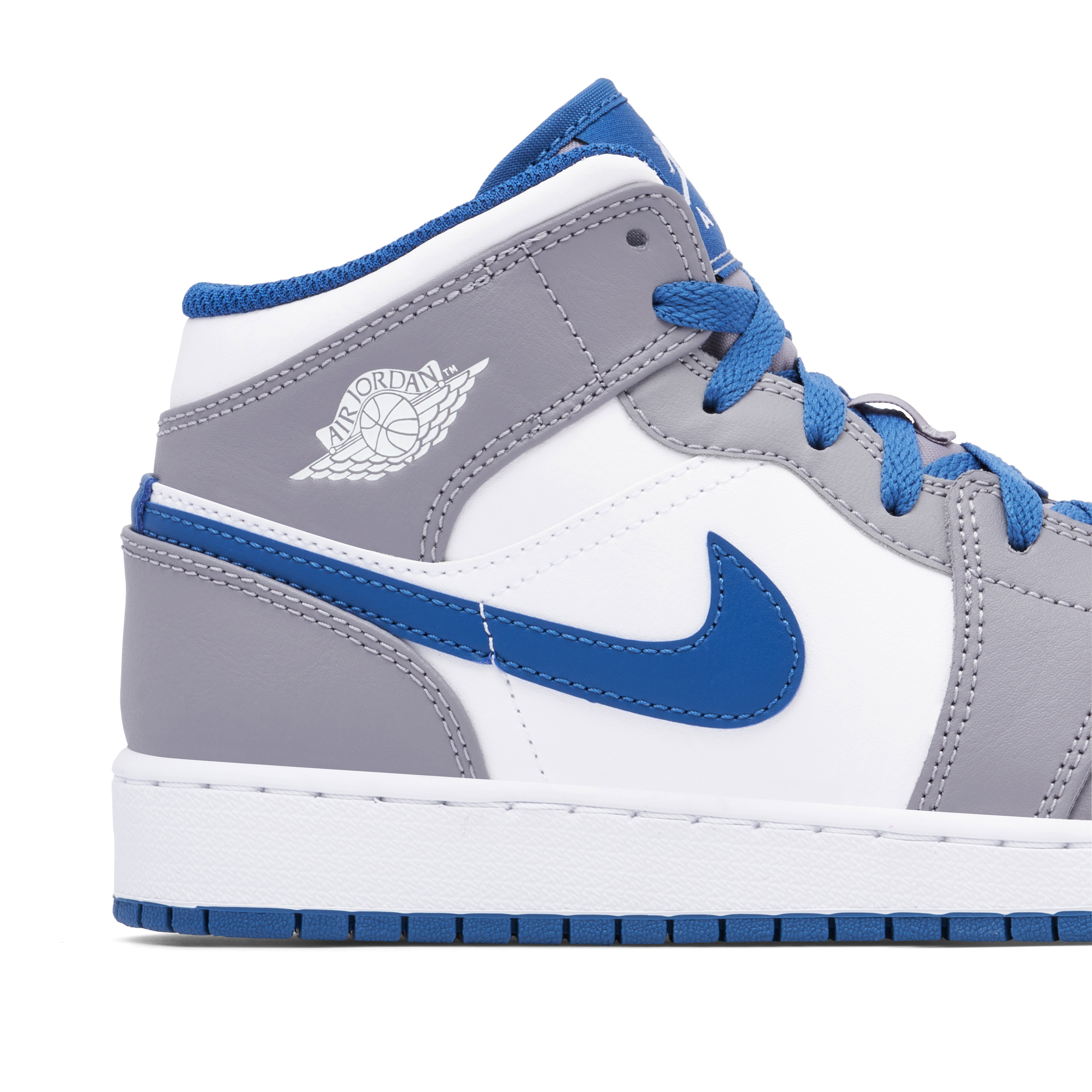 Air Jordan 1 Mid White True Blue Grey GS | DQ8423-014 | Laced