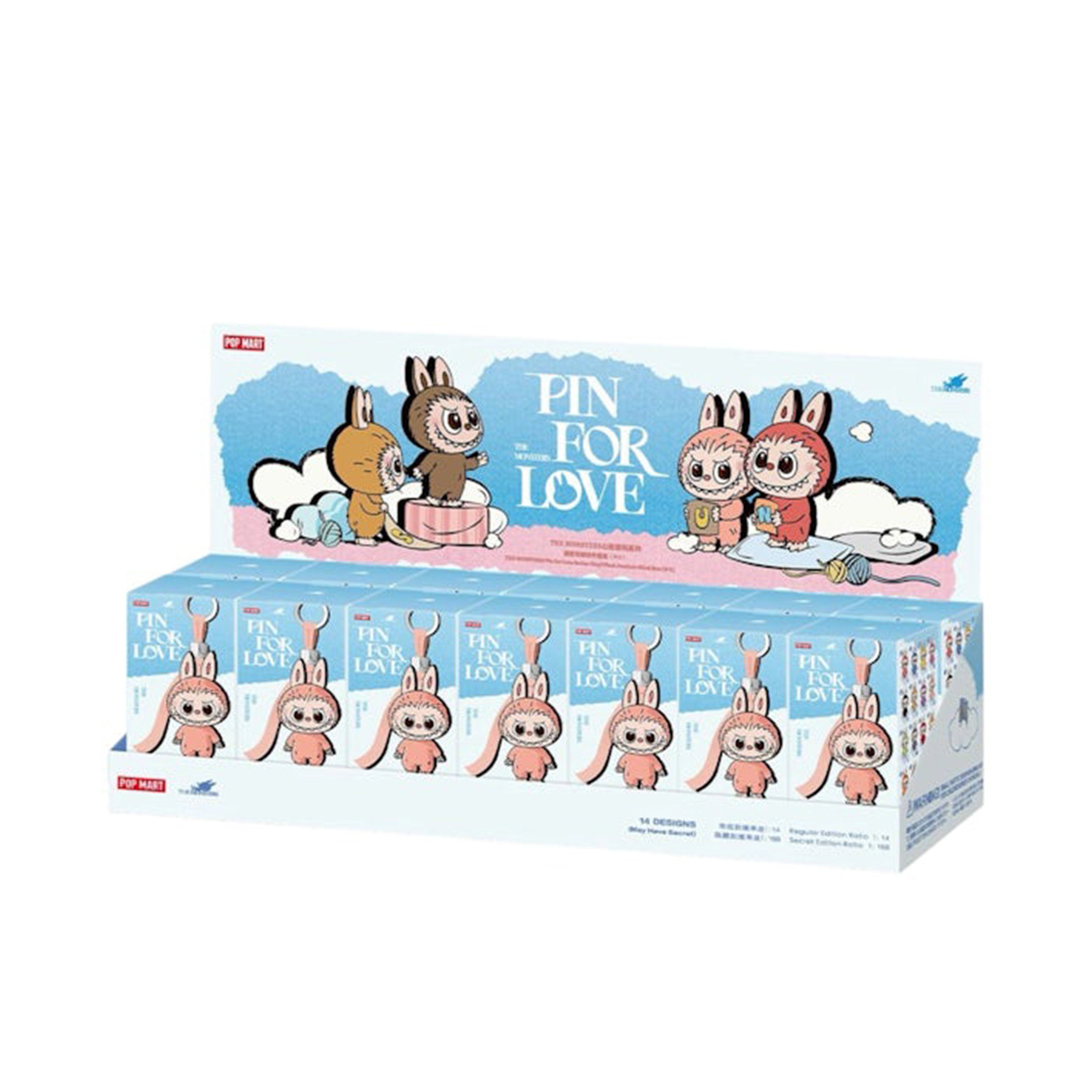 Pop Mart Labubu The Monsters Pin for Love Series Vinyl Plush Pendant (N-Z) Sealed Case (14 Blind Box)