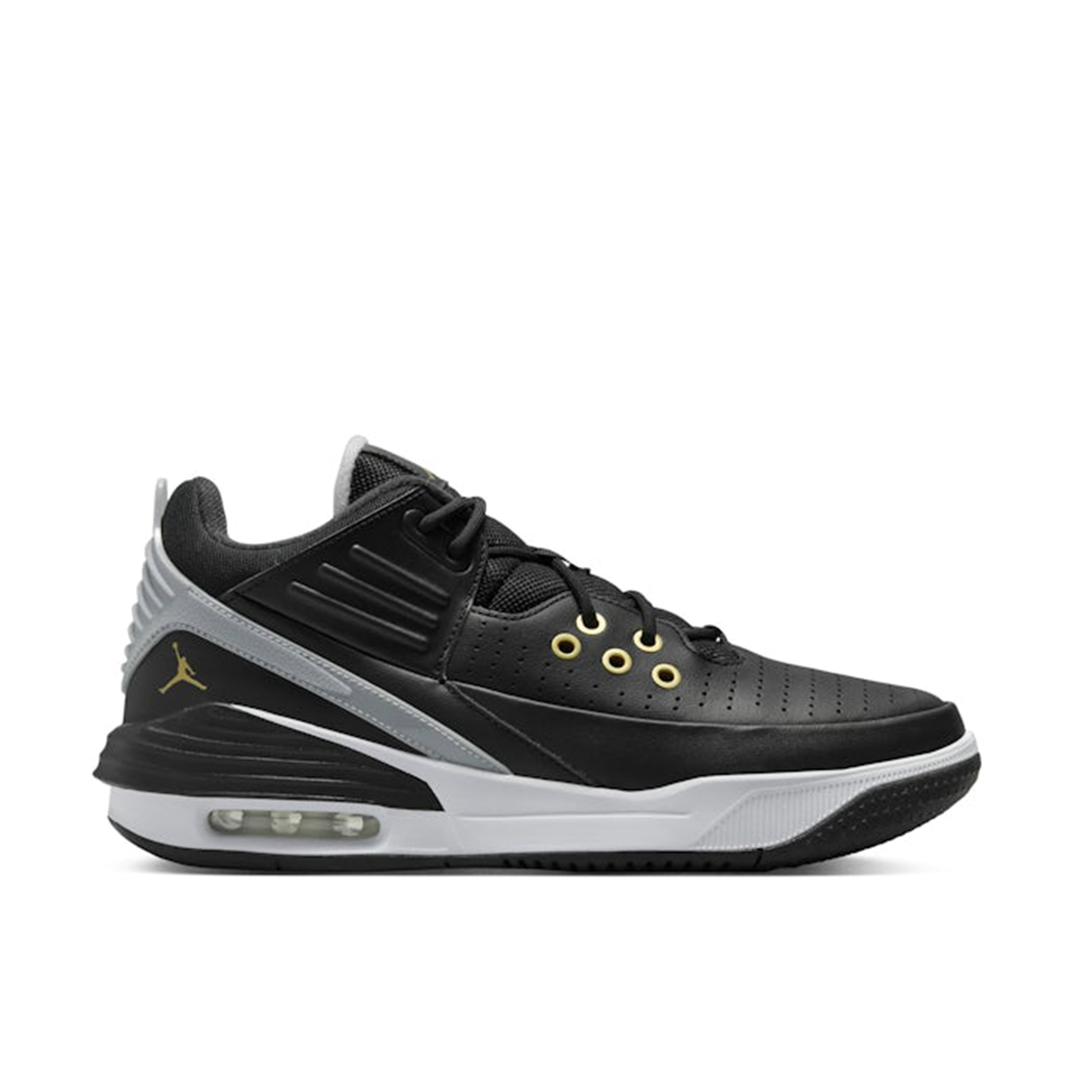 Air Jordan Max Aura 5 Black White Wolf Grey Metallic Gold
