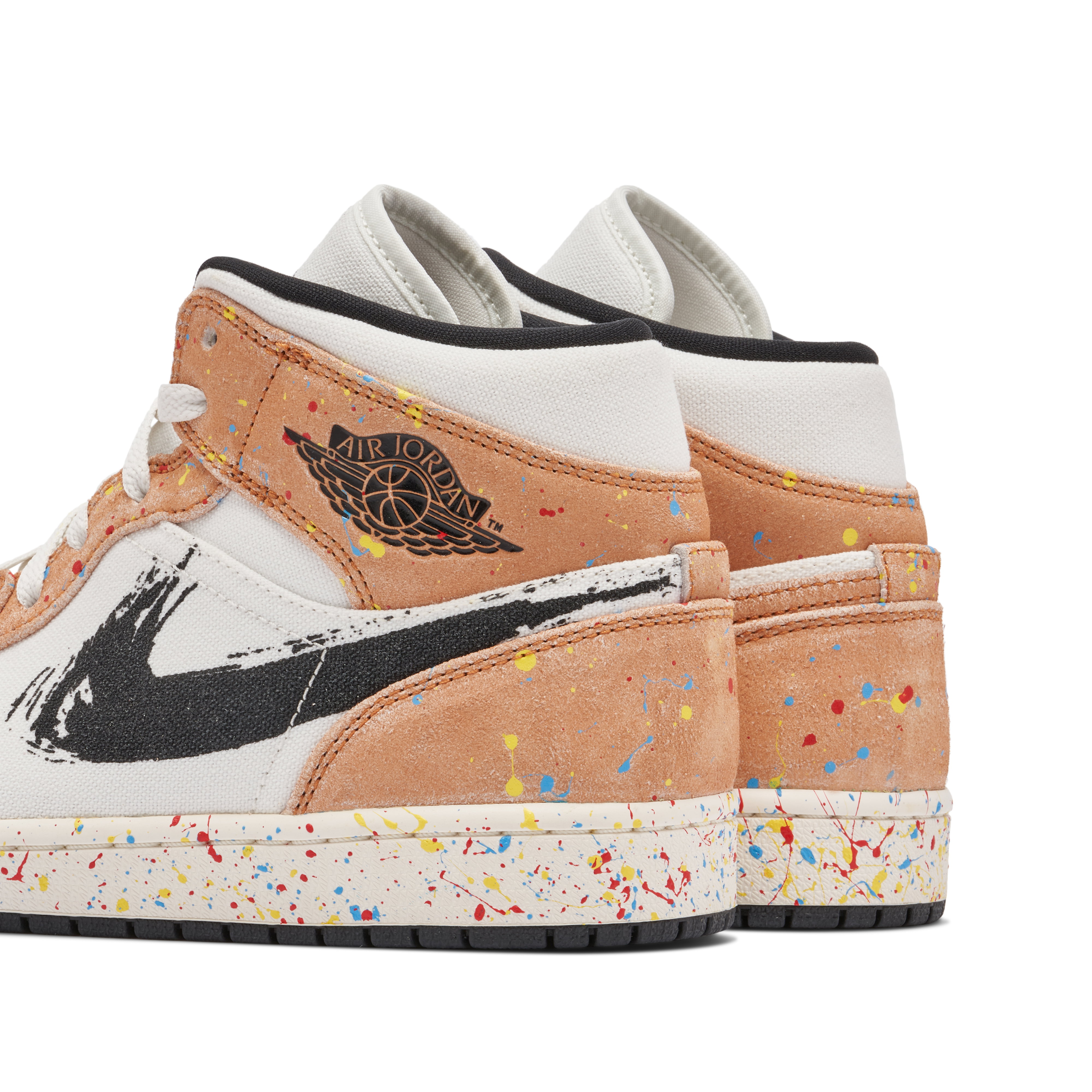 Air Jordan 1 Mid SE Brushstroke Paint Splatter | DA8005-100 | Laced