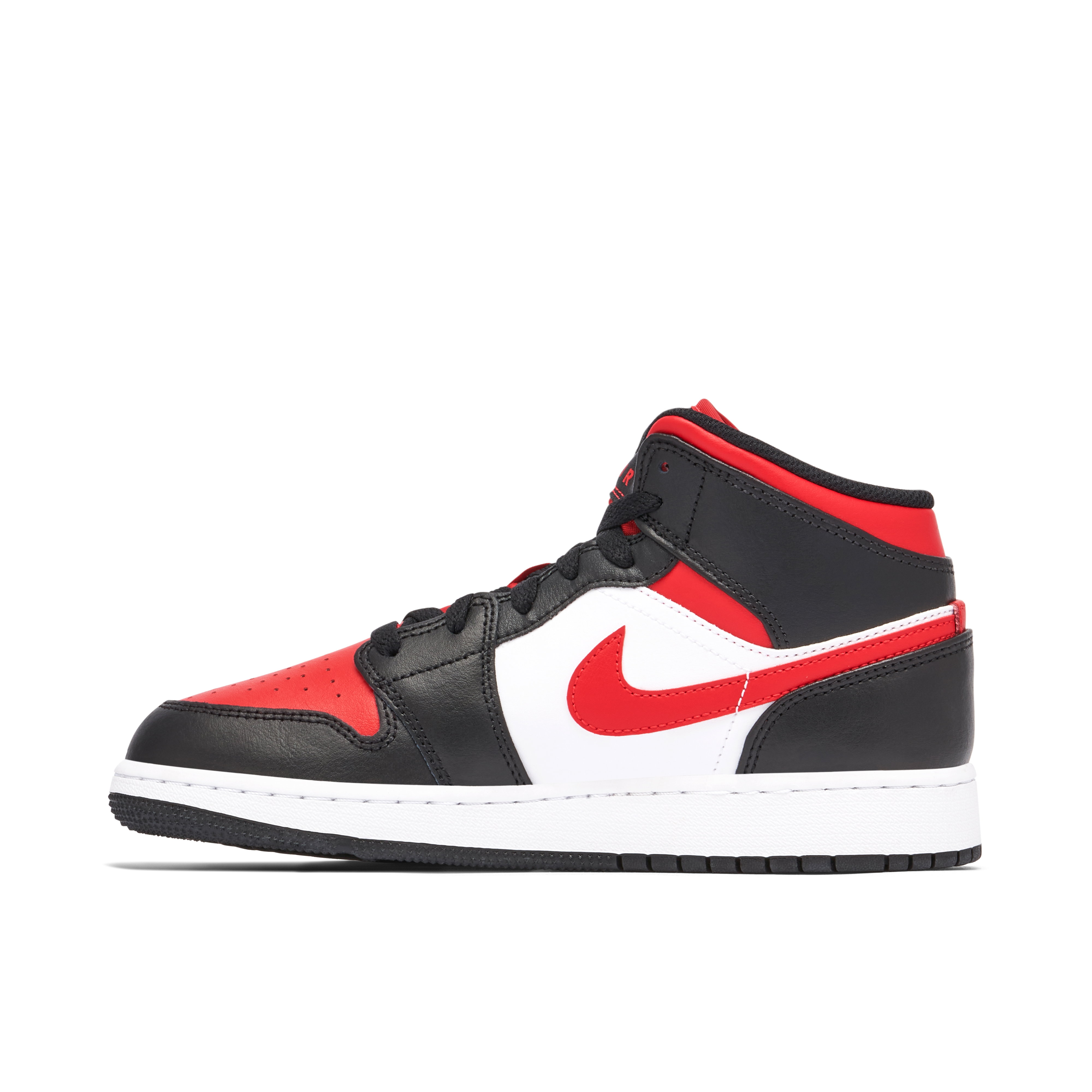 Air Jordan 1 Mid Bred Toe White GS | 554725-079 | Laced
