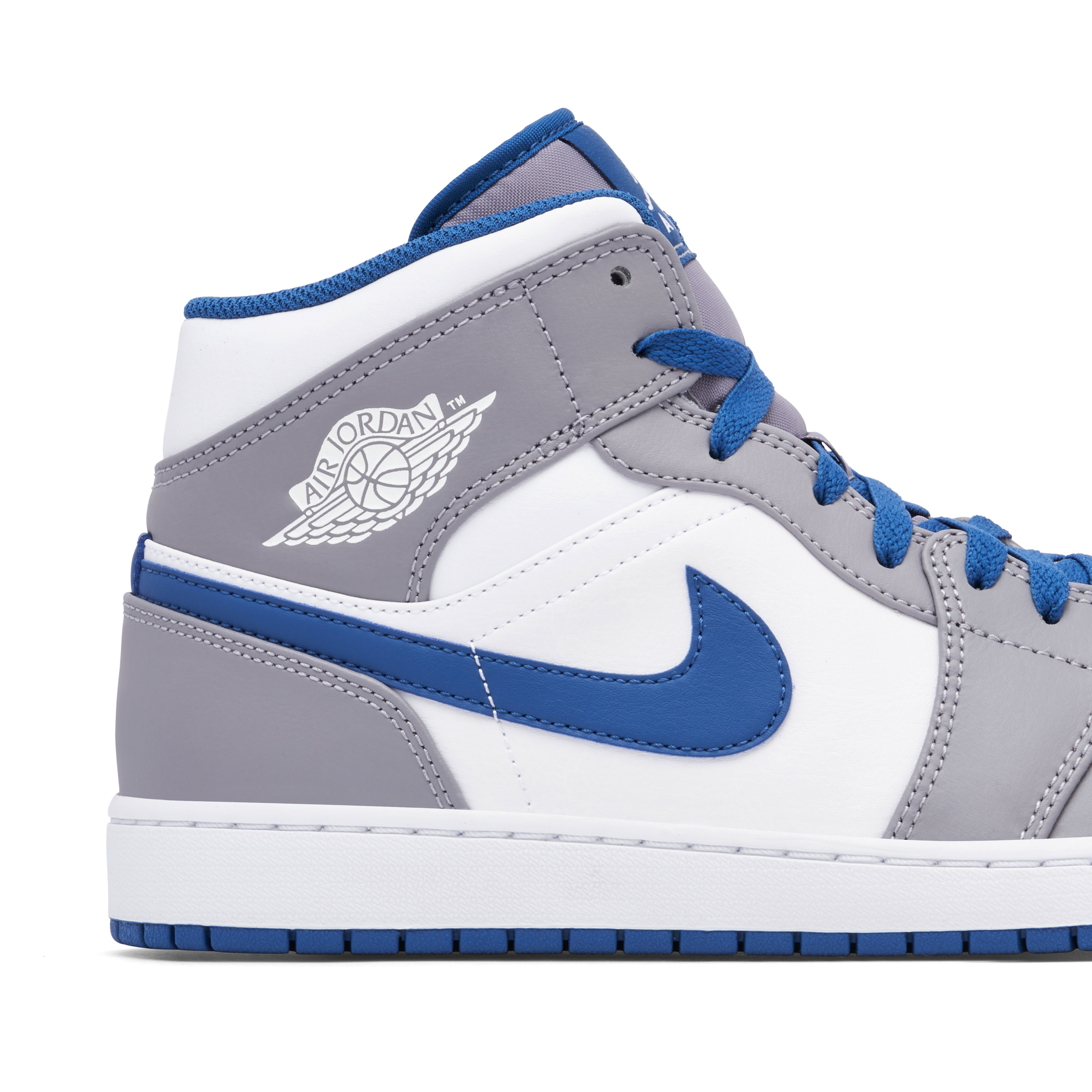 Air Jordan 1 Mid White True Blue Grey | DQ8426-014 | Laced