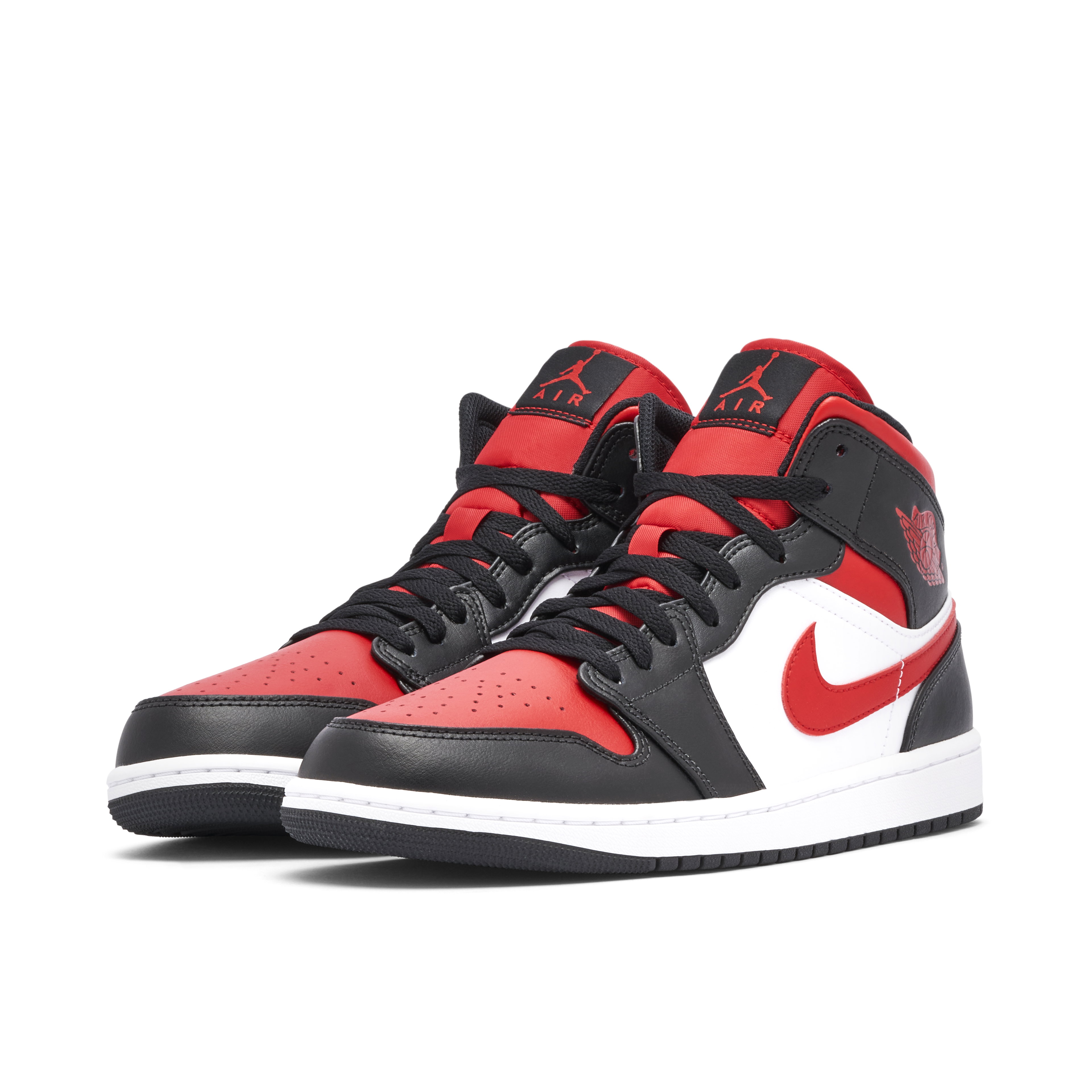Air Jordan 1 Mid Bred Toe White