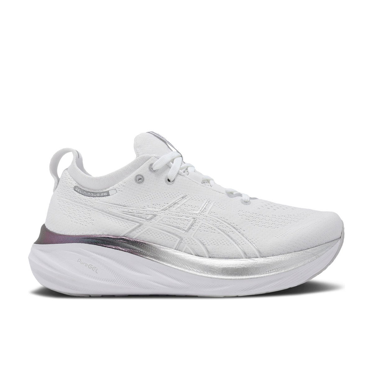 ASICS Gel-Nimbus 26 Platinum Real White Pure Silver Womens
