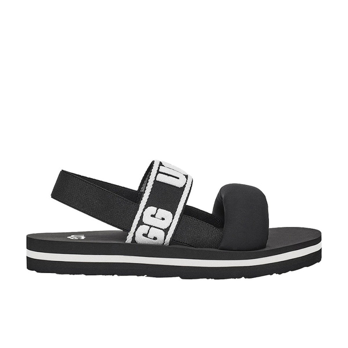 UGG Zuma Sling Slide Black White Kids