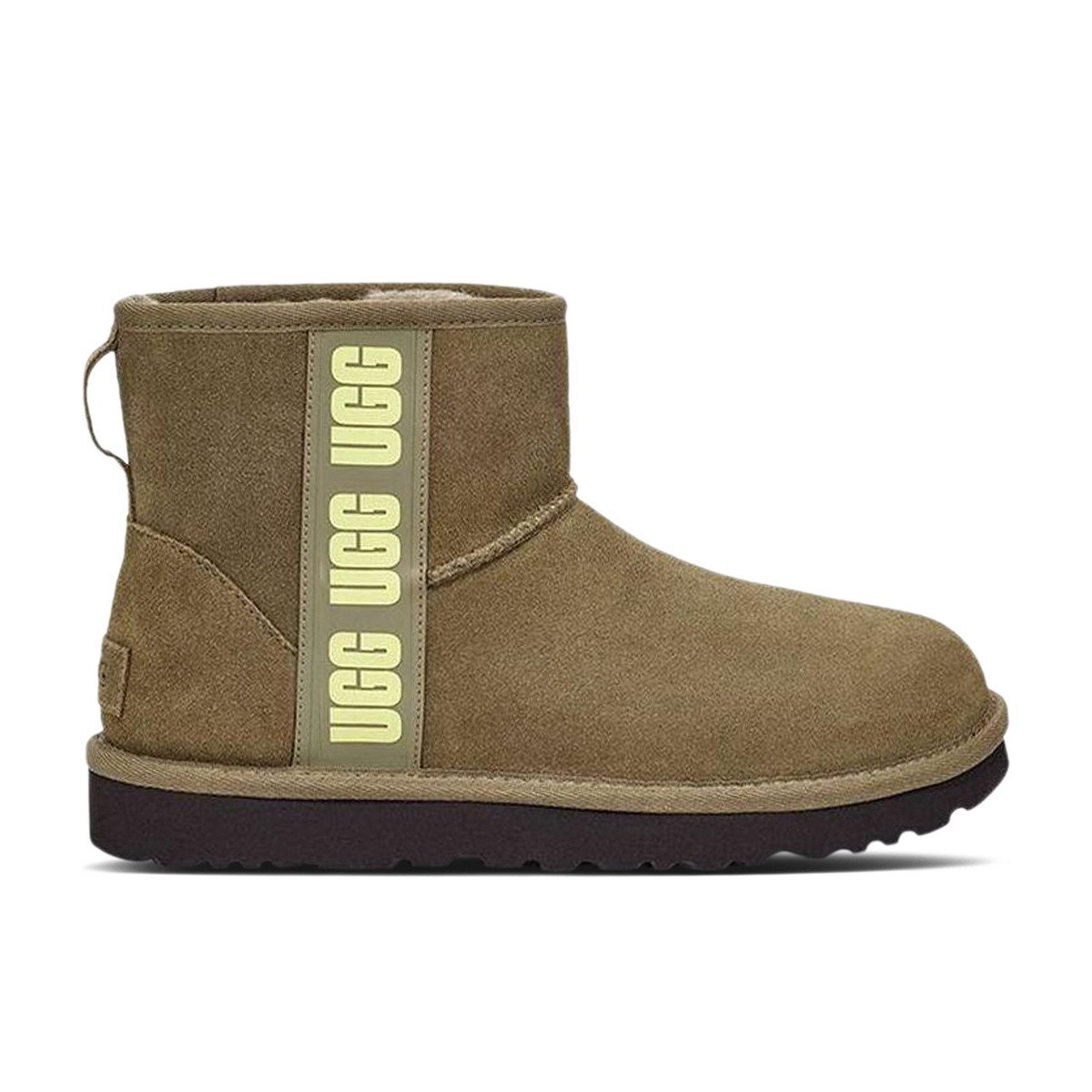 UGG Classic Mini Side Logo Boot Olive Green Womens