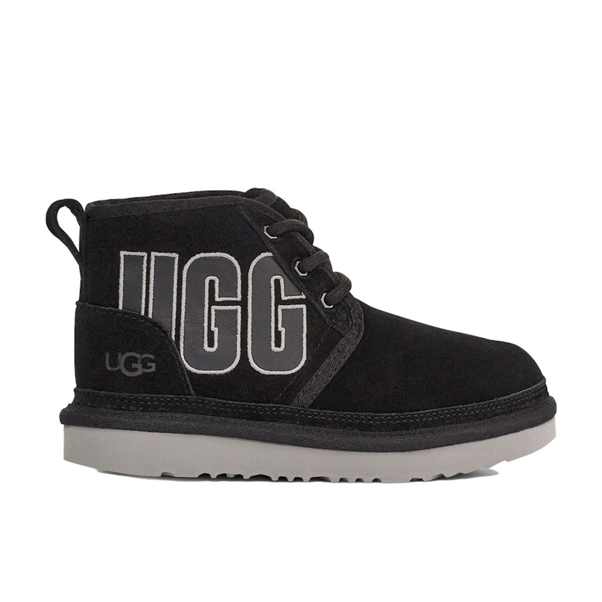 UGG Neumel Graphic Boot Black Grey Suede Kids