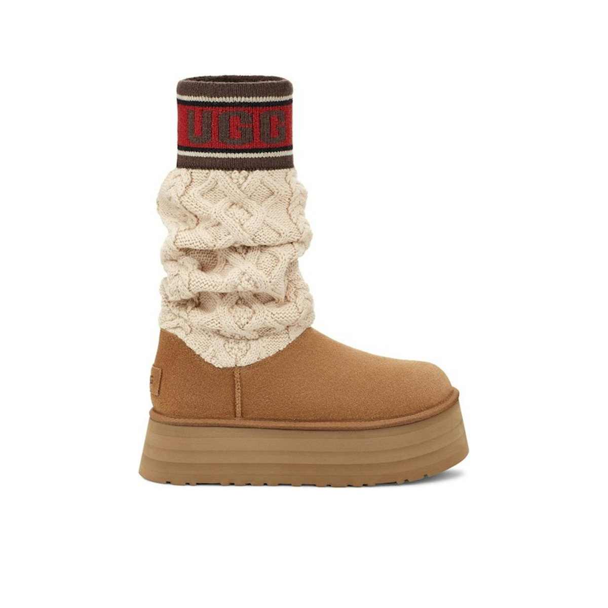 UGG Classic Sweater Letter Boot Chestnut Womens