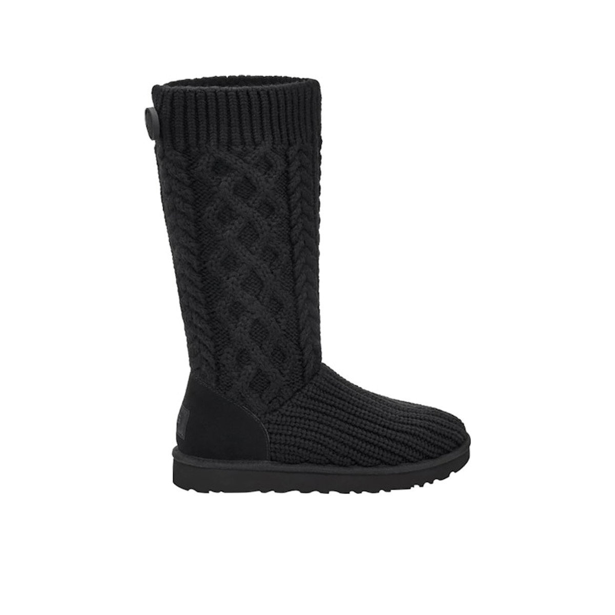 UGG Classic Cardi Cabled Knit Boot Black Womens