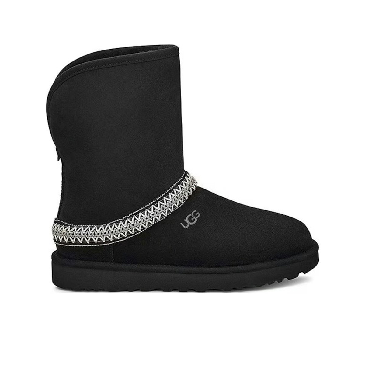UGG Classic Short Crescent Boot Black Womens