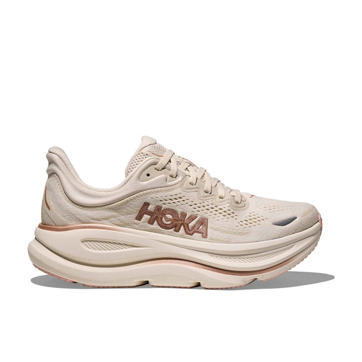 Hoka One One Bondi 9 Oat Milk Rose Gold Womens