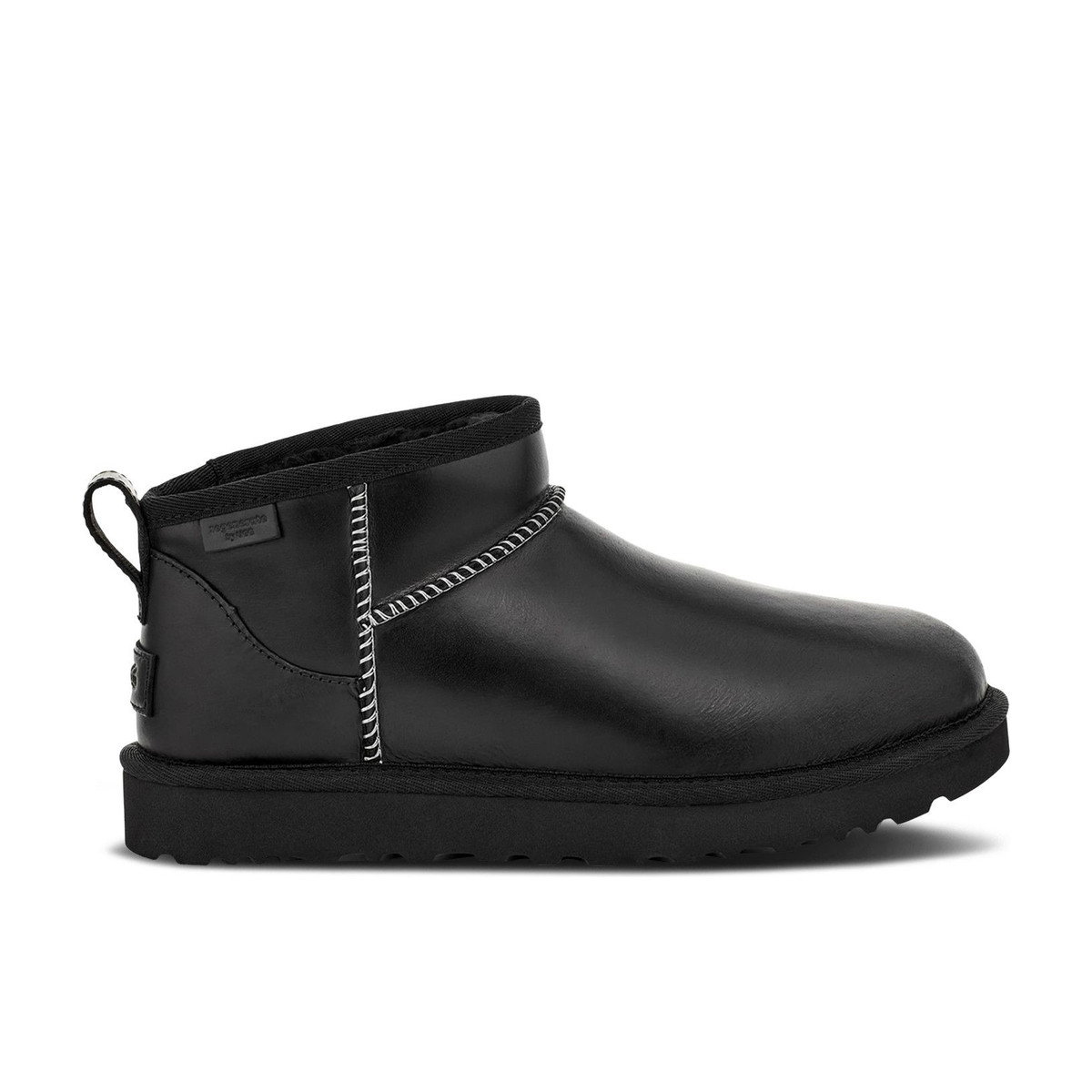 UGG Classic Ultra Mini LTHR Regen Boot Black Womens