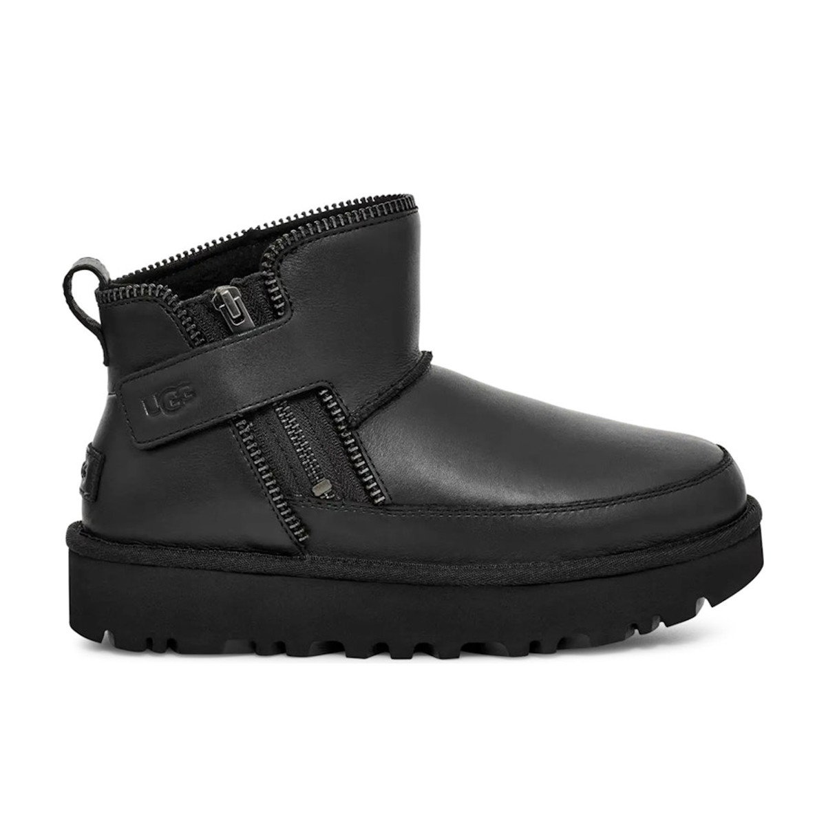 UGG Classic Mini Moto Boot Black Womens