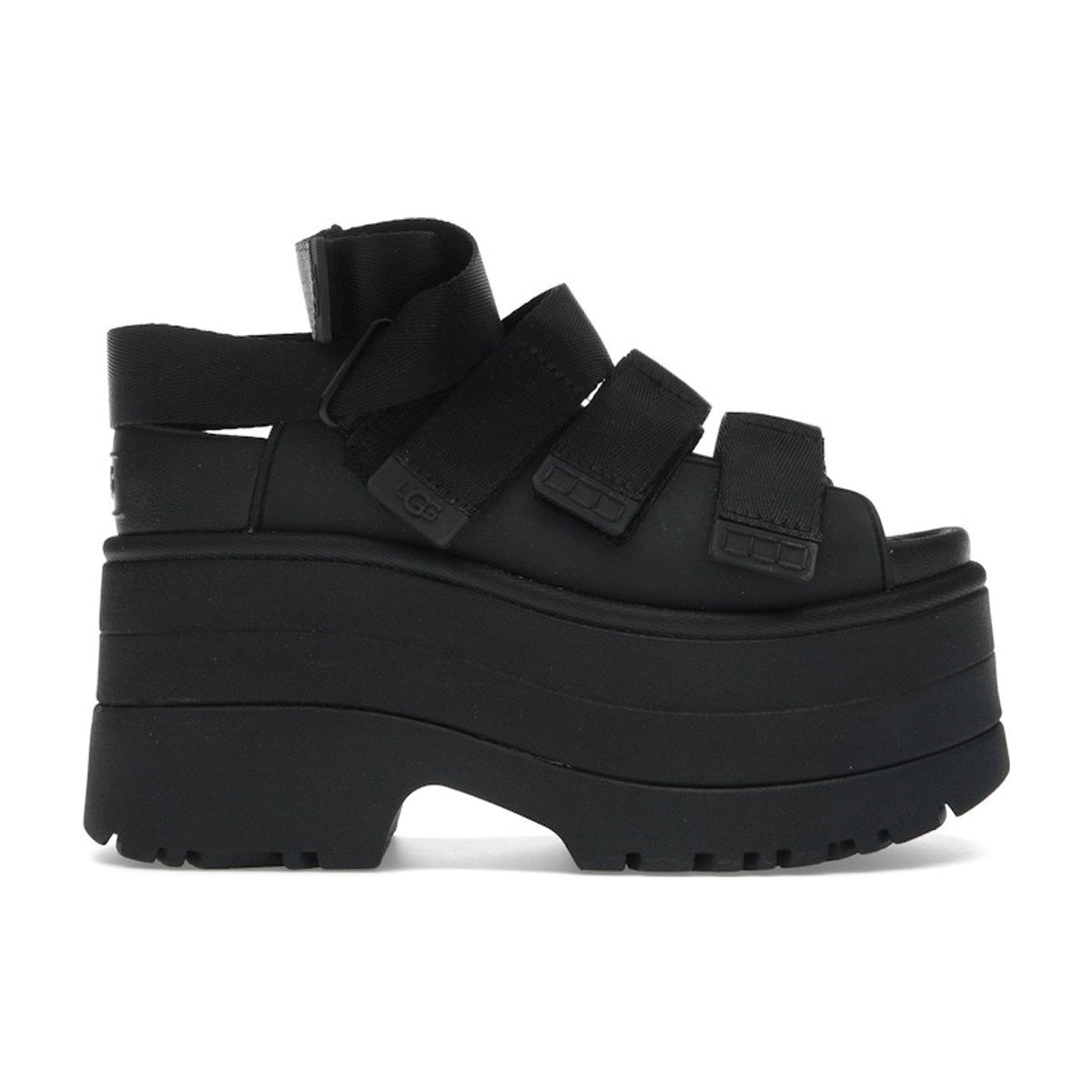 UGG GoldenRise Platform Sandals Black Womens