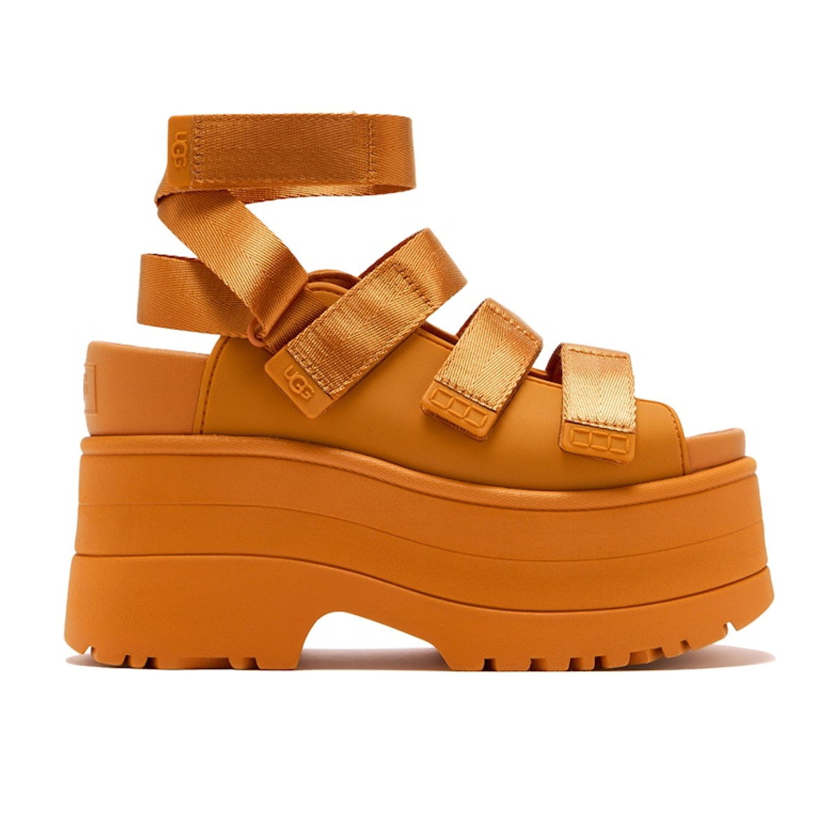 UGG GoldenRise Platform Sandals Dark Apricot Womens