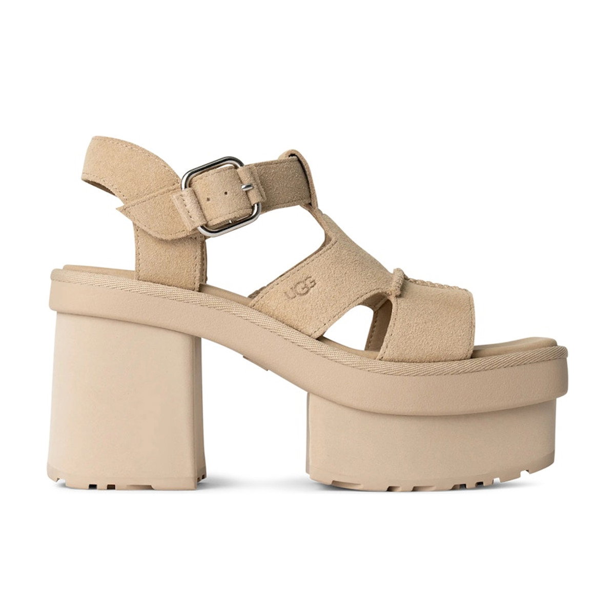 UGG New Heights Platform T-Strap Sandal Mustard Seed Womens