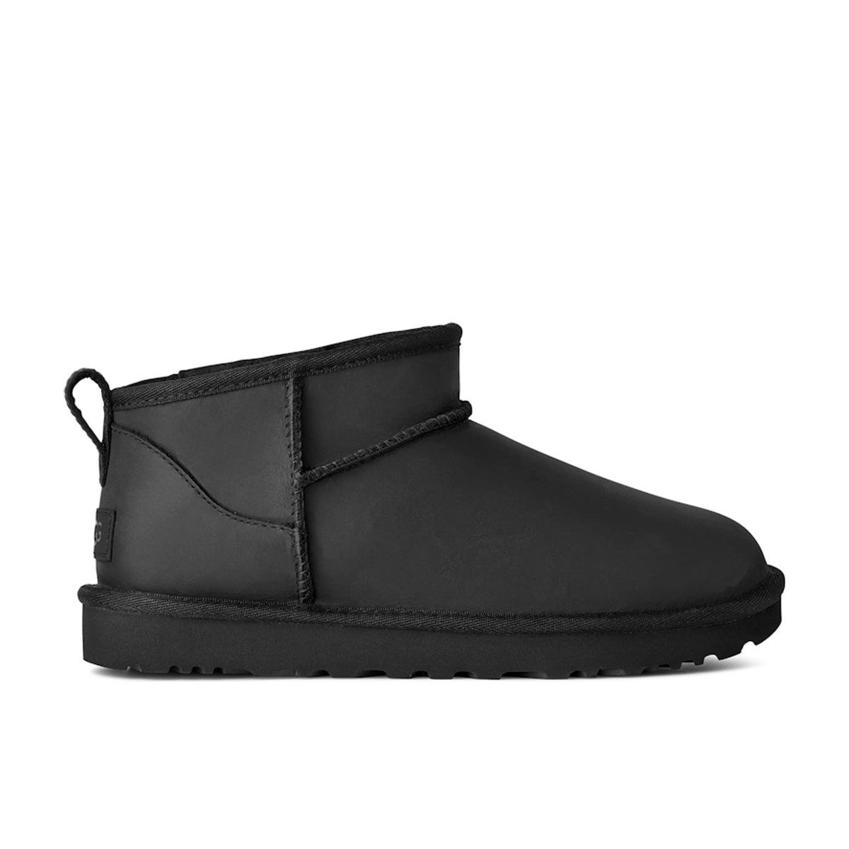 UGG Classic Ultra Mini Leather Boot Black Womens
