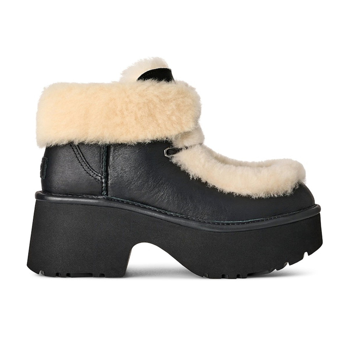 UGG Esmee Leather Lace Up Boot Black Womens