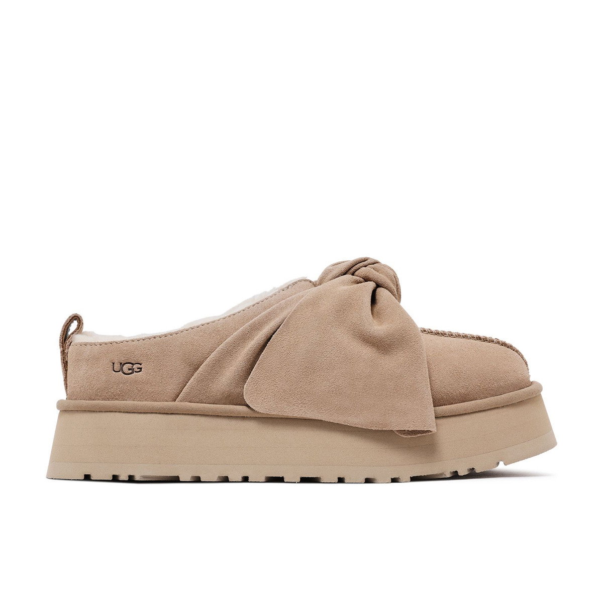 UGG Platform Slip-On Bow Slipper Sand Womens
