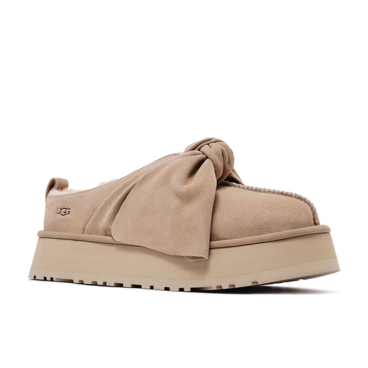 UGG Platform Slip-On Bow Slipper Sand Womens