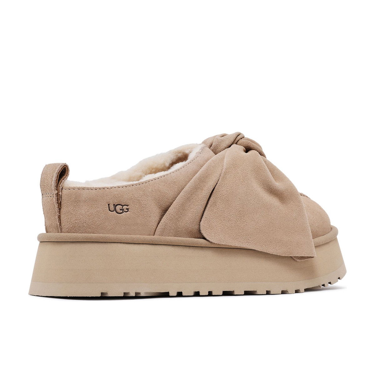 UGG Platform Slip-On Bow Slipper Sand Womens