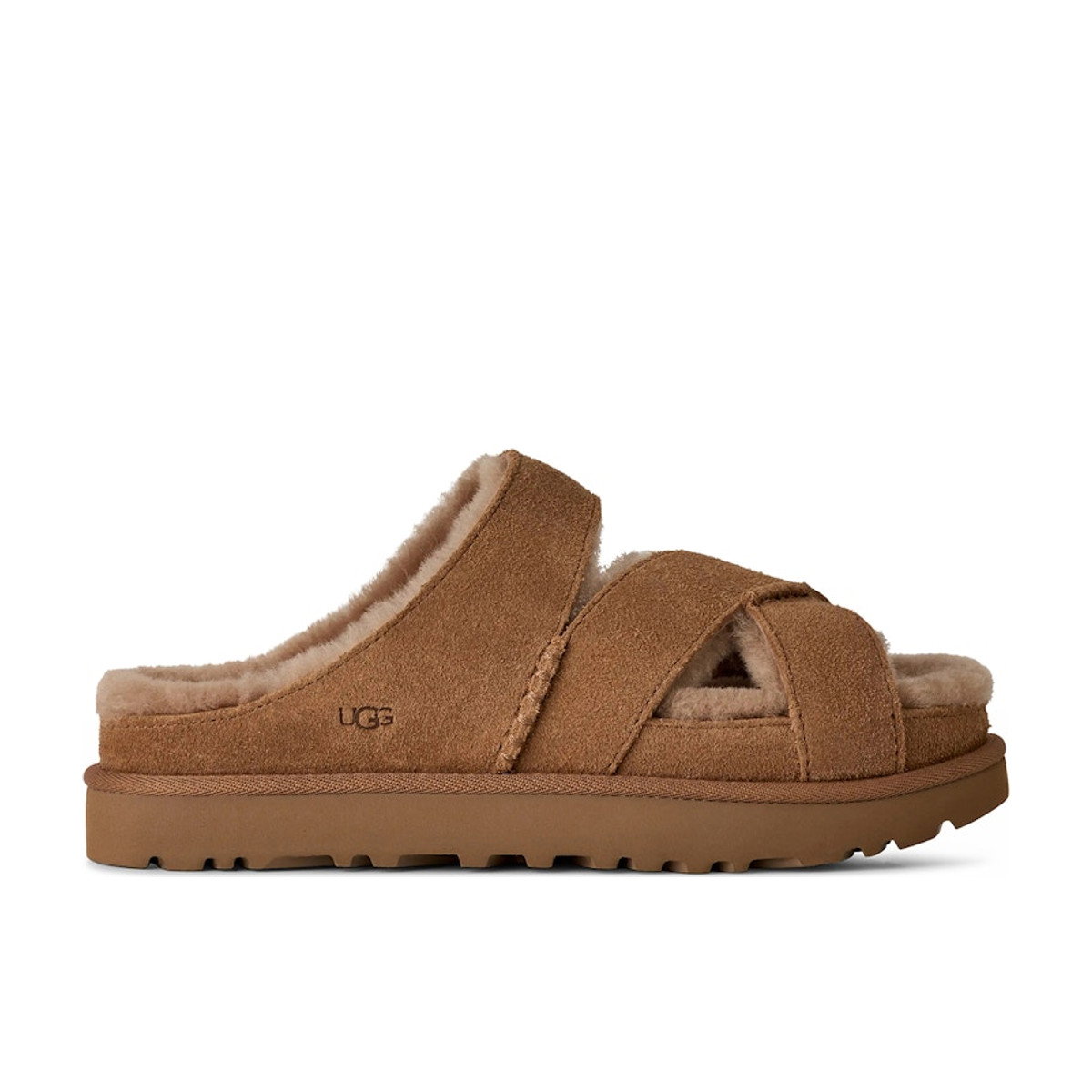 UGG Greenport Cross Strap Slide Chestnut Womens