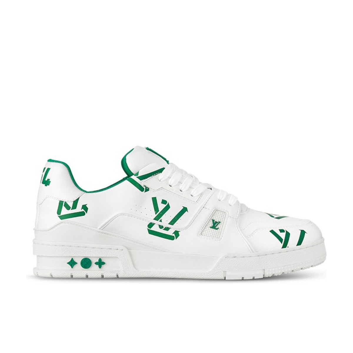 Louis Vuitton LV Trainer White Green Recycled