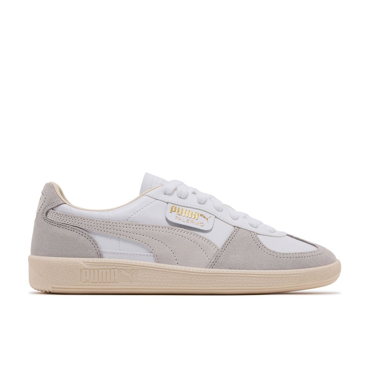 Puma Palermo Leather Puma White Cool Light Gray Sugared Almond