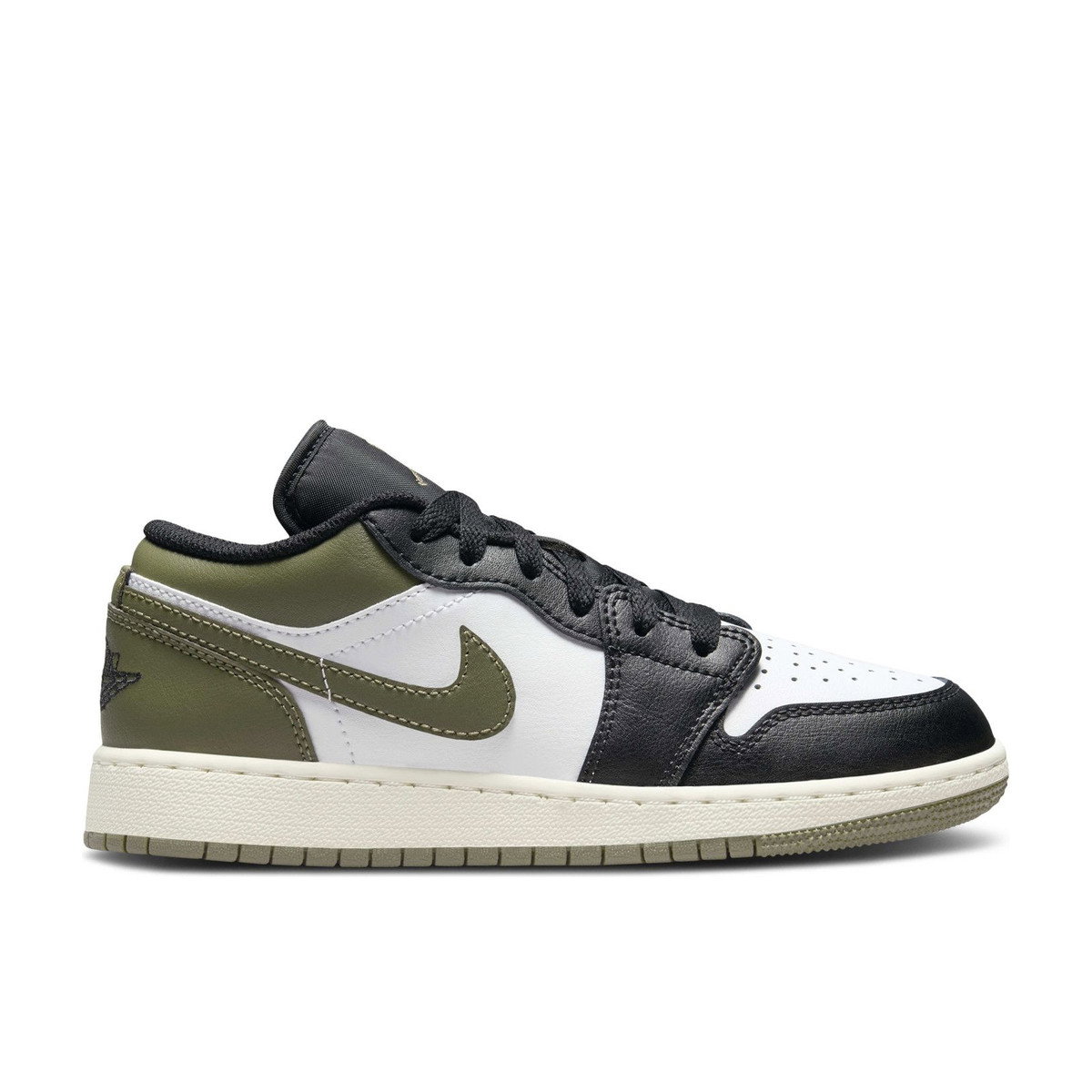 Air Jordan 1 Low Black Toe Medium Olive GS