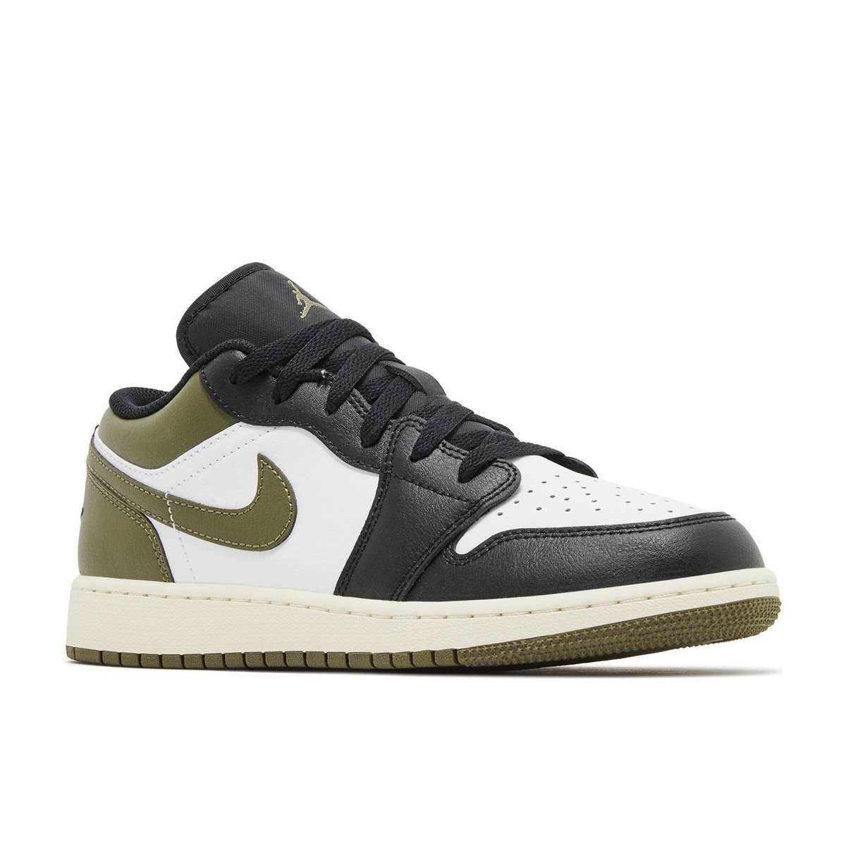 Air Jordan 1 Low Black Toe Medium Olive GS
