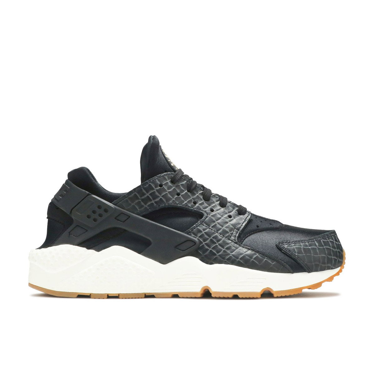 Nike Air Huarache Run Premium Black/Black-Sail-Gum Medium Brown Womens