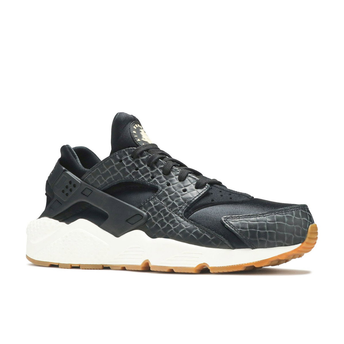 Nike Air Huarache Run Premium Black/Black-Sail-Gum Medium Brown Womens