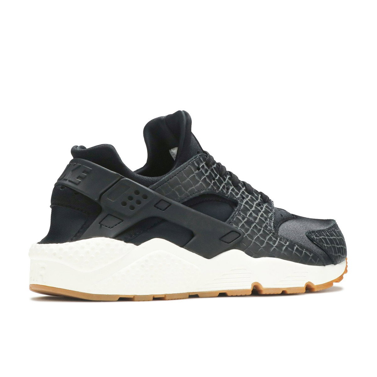Nike Air Huarache Run Premium Black/Black-Sail-Gum Medium Brown Womens